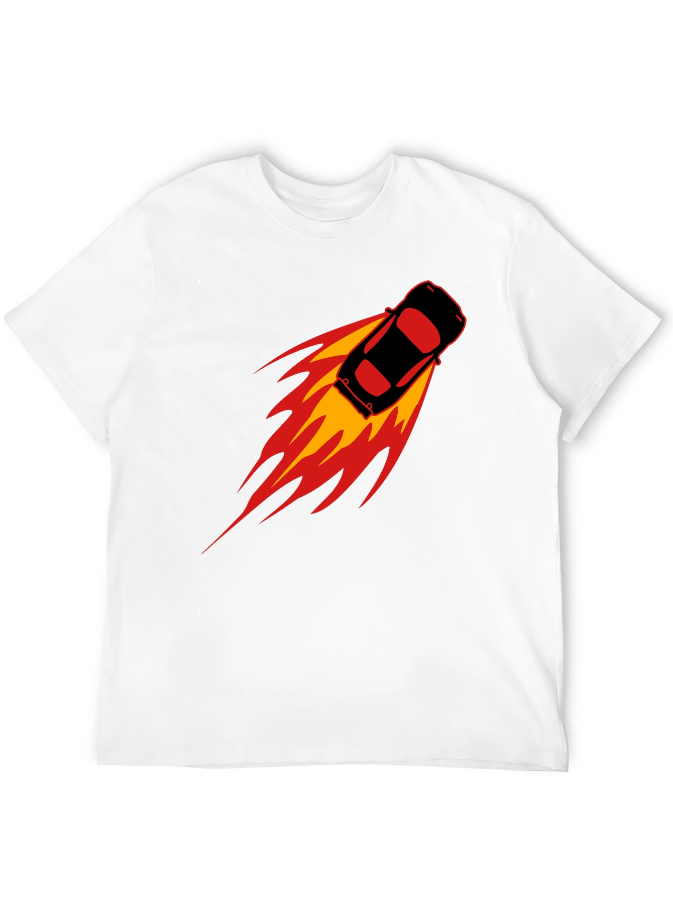 Speed Demon T-Shirt: Black Car with Flames