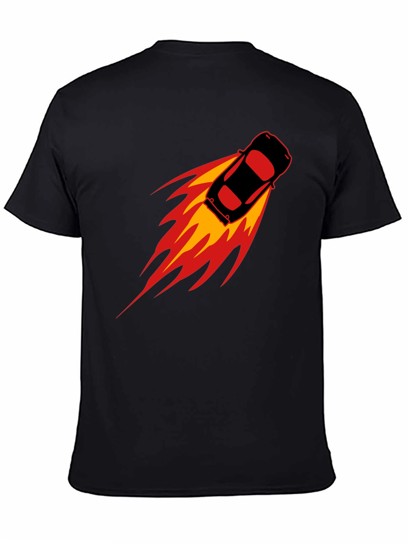 Speed Demon T-Shirt: Black Car with Flames