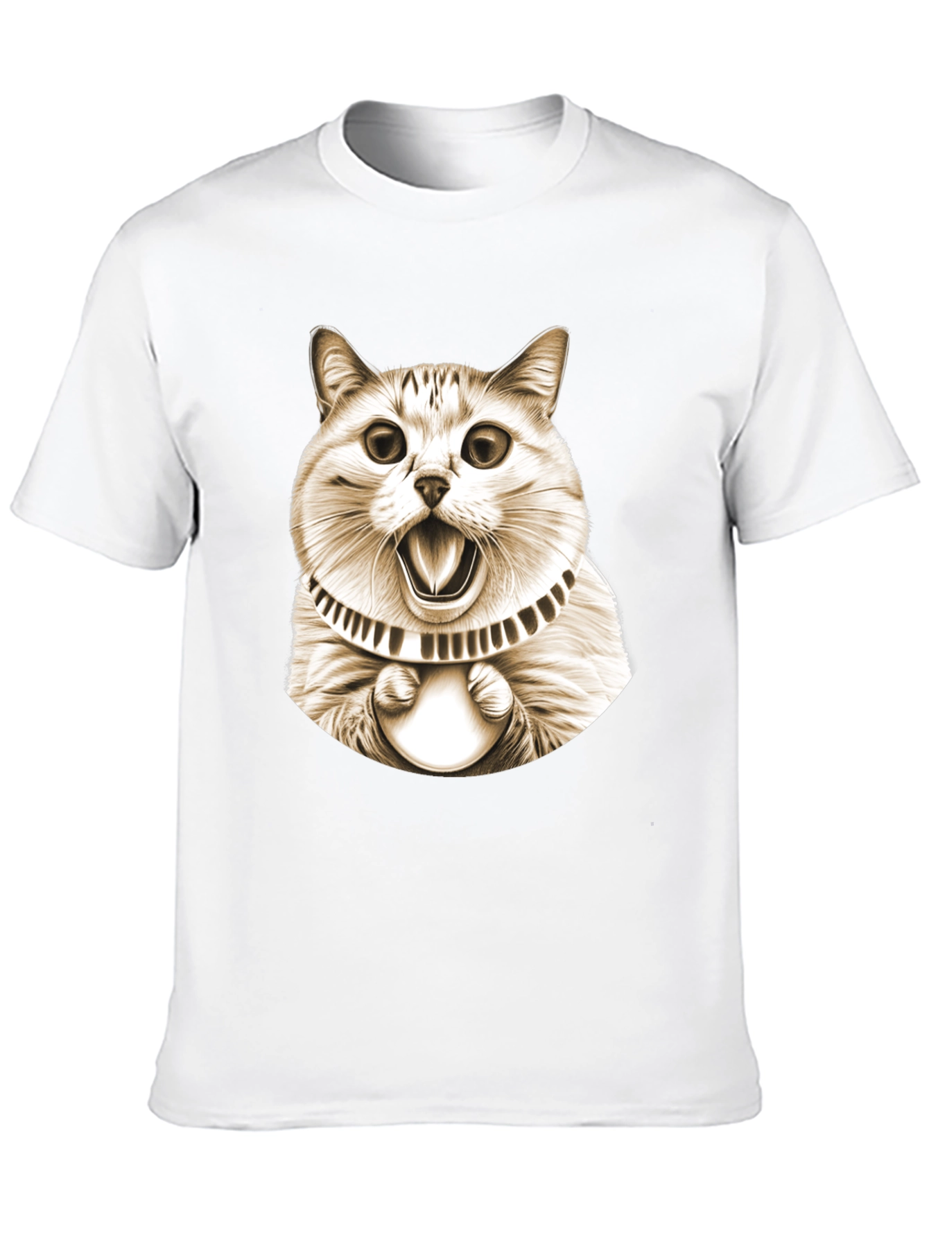 Funny Cat Graphic Tee - Black Cotton T-Shirt
