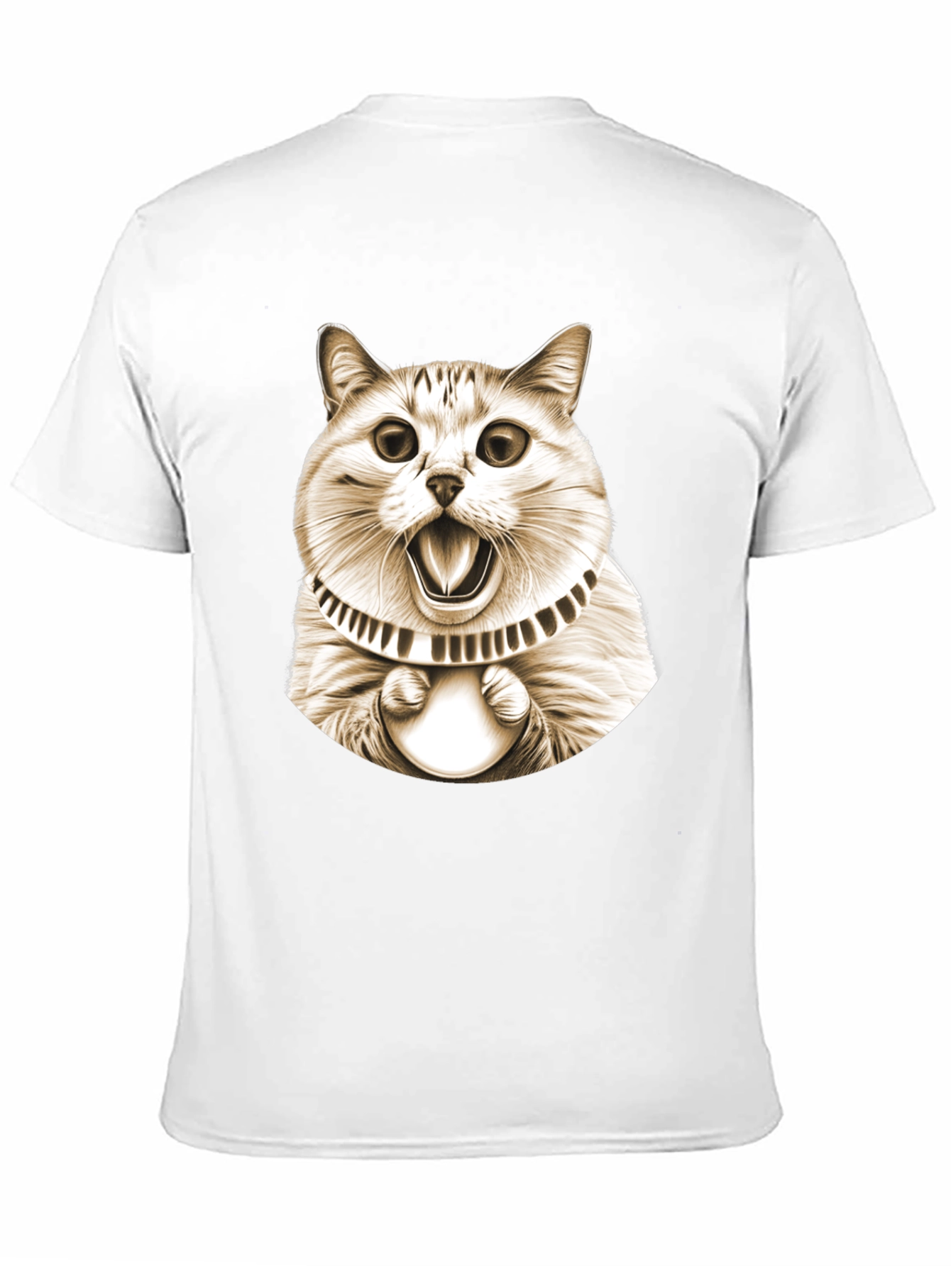 Funny Cat Graphic Tee - Black Cotton T-Shirt