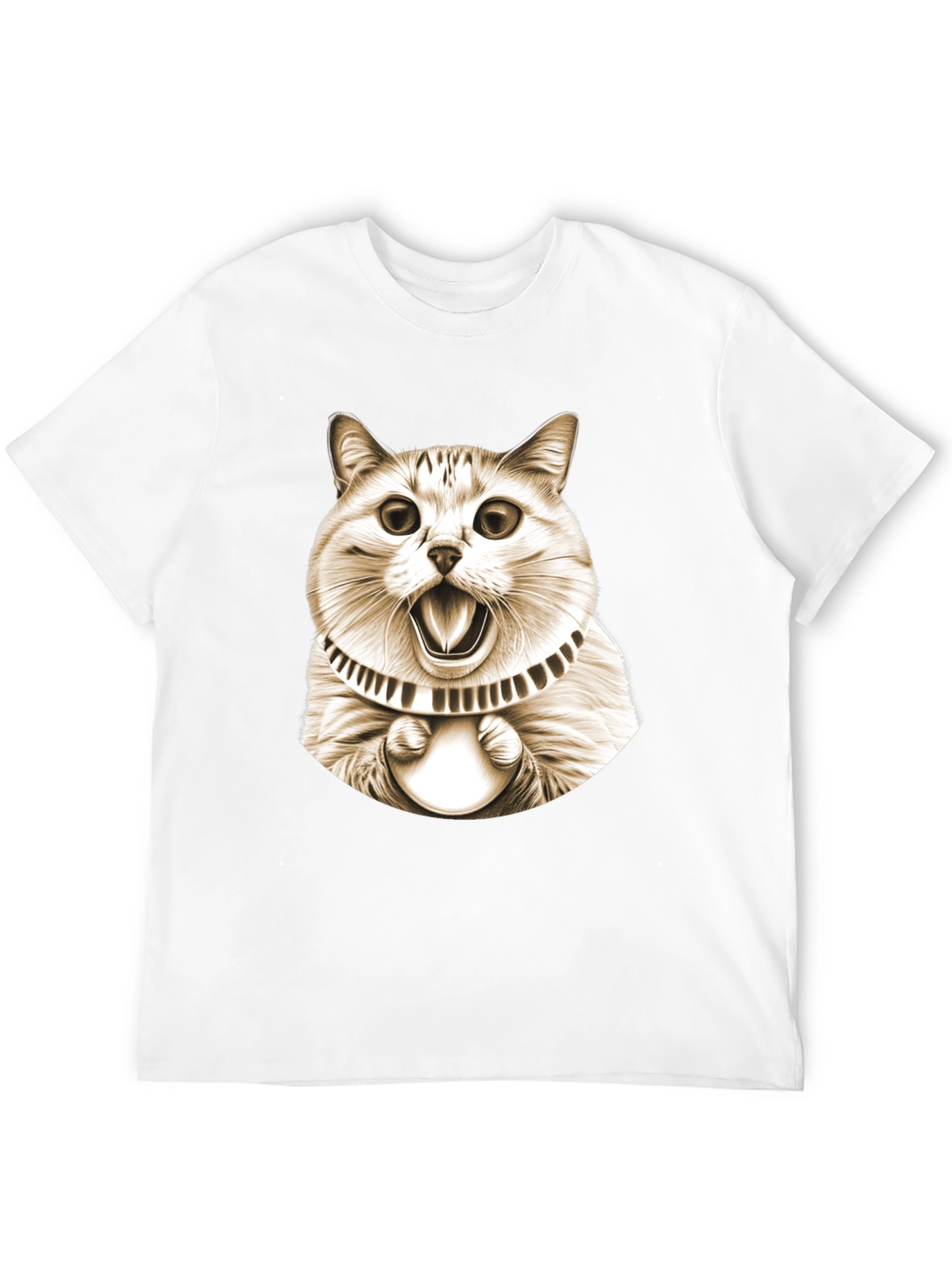 Funny Cat Graphic Tee - Black Cotton T-Shirt