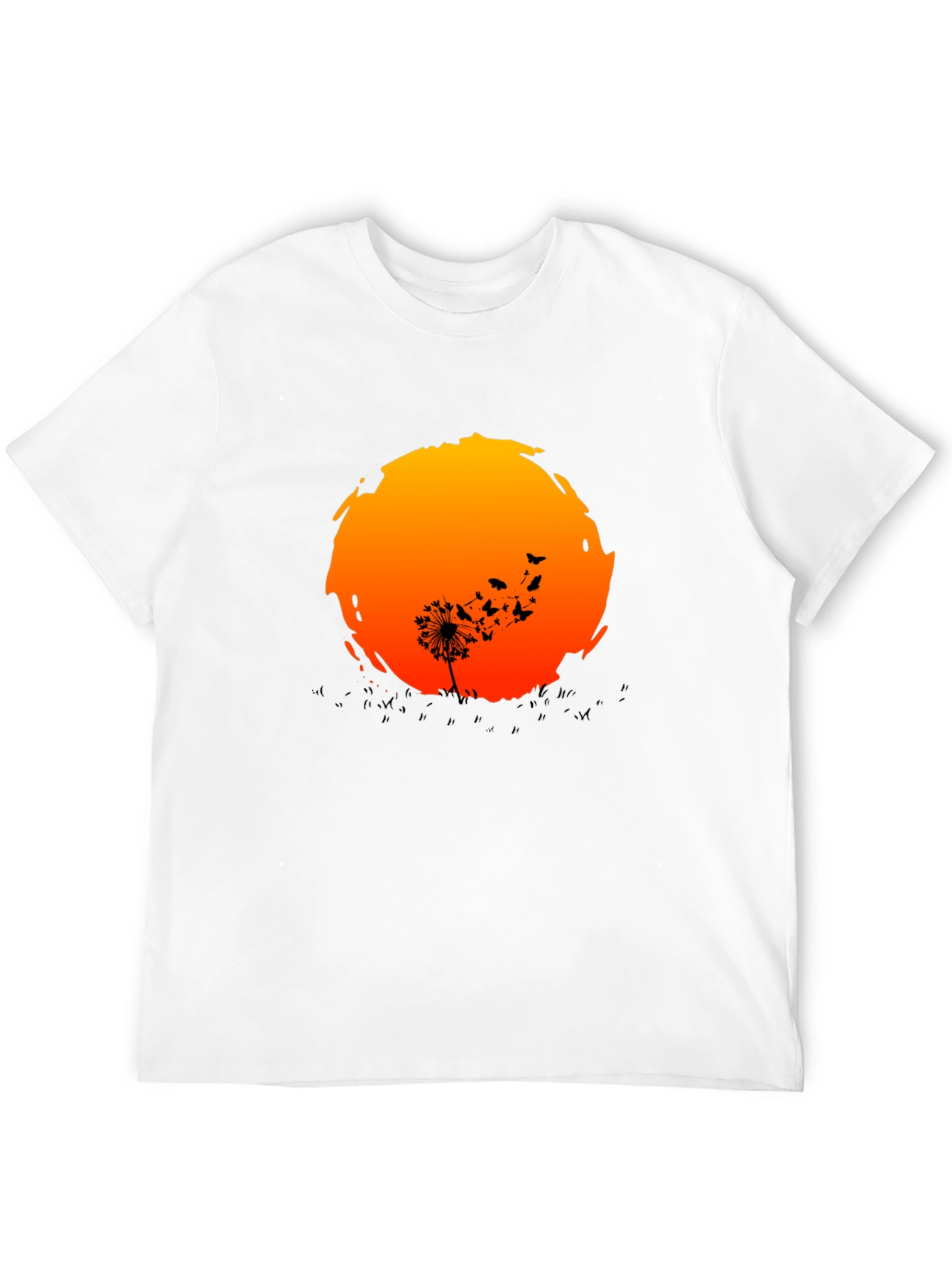 Dandelion Sunset Graphic Tee - Black Cotton Blend