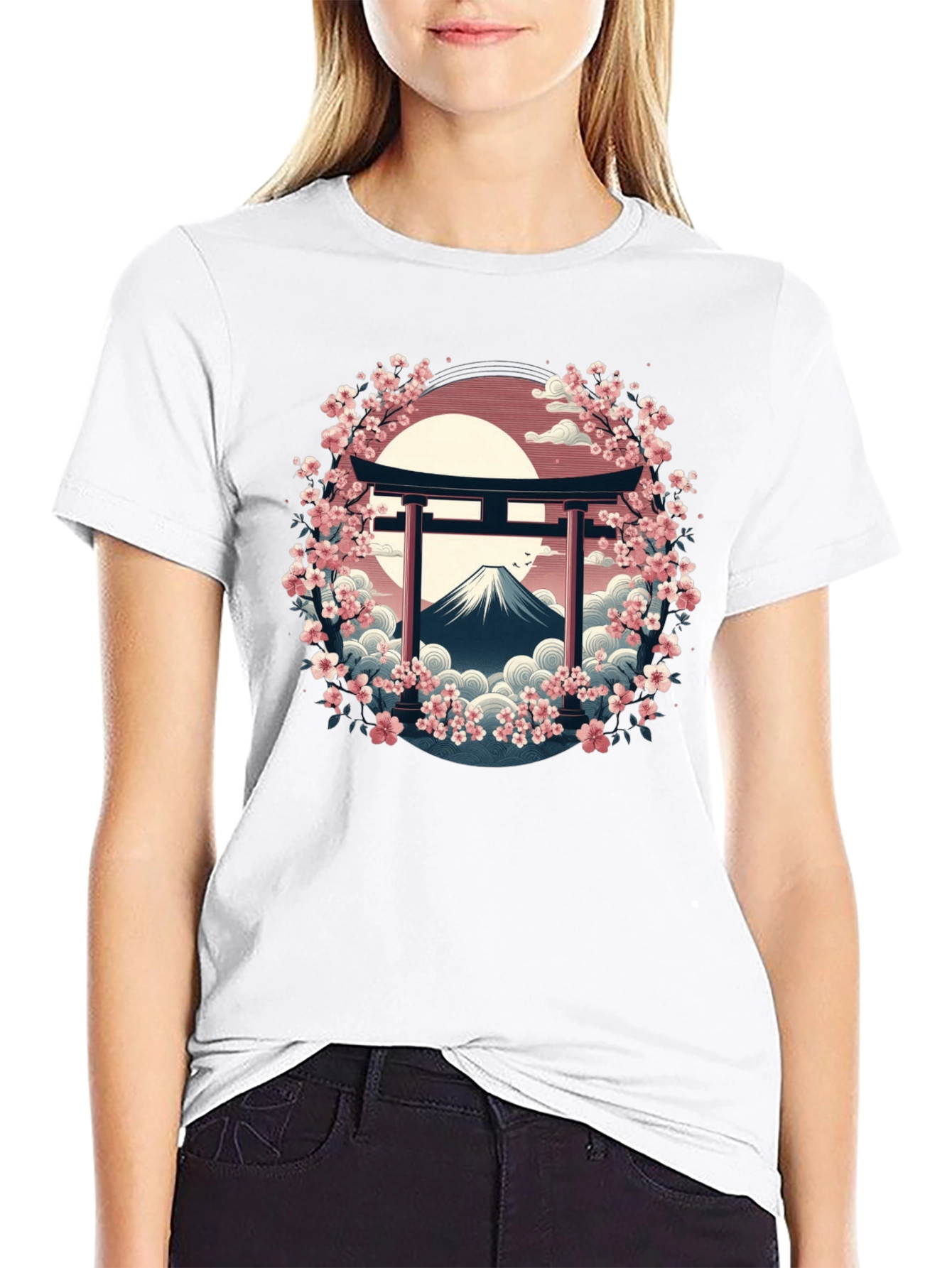 Japanese Cherry Blossom Mount Fuji T-Shirt