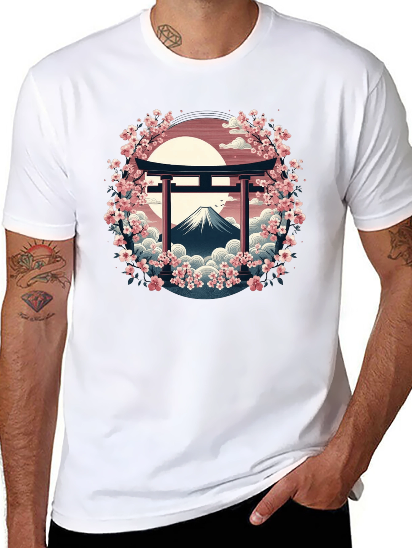 Japanese Cherry Blossom Mount Fuji T-Shirt
