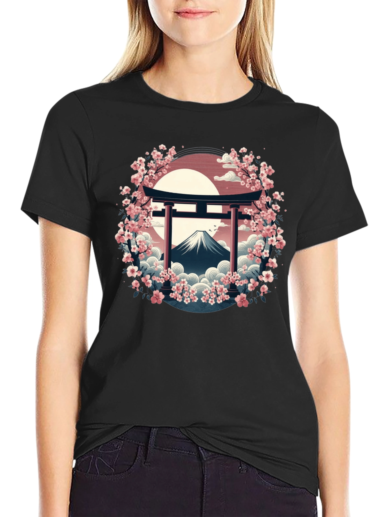 Japanese Cherry Blossom Mount Fuji T-Shirt