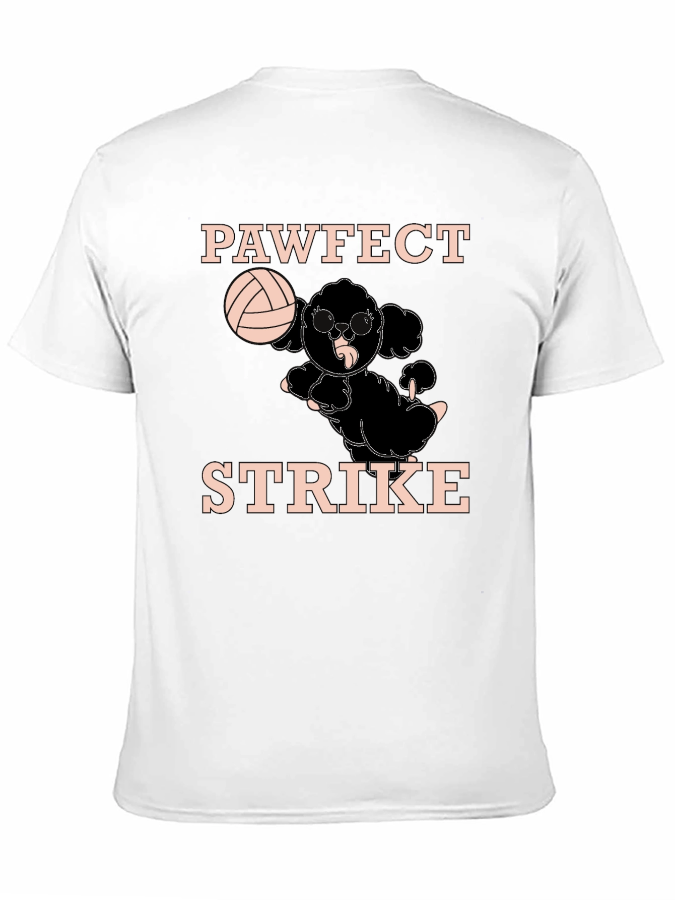 Pawfect Strike Black T-Shirt - Volleyball Poodle Tee
