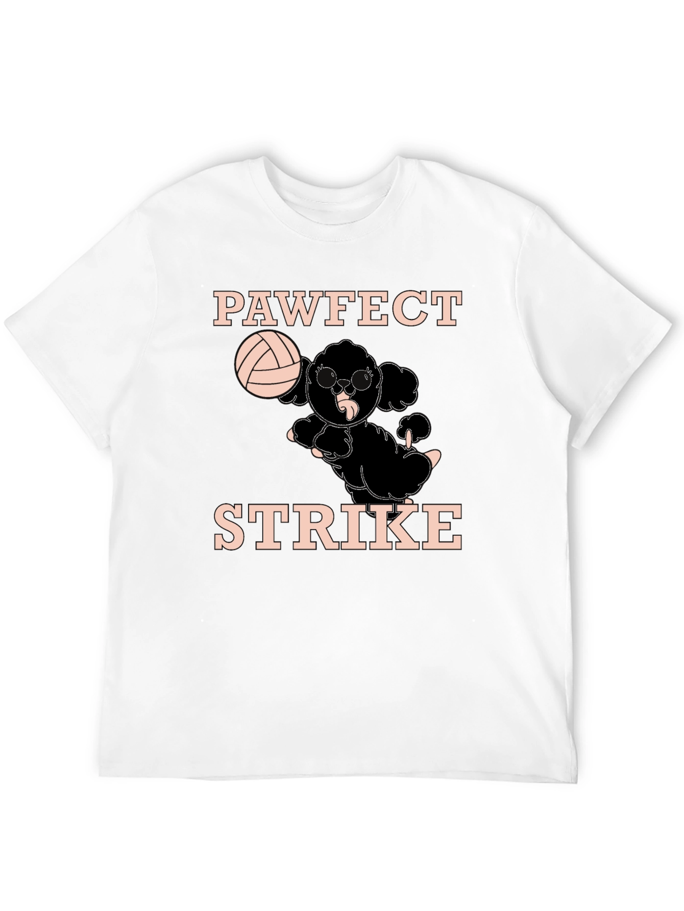 Pawfect Strike Black T-Shirt - Volleyball Poodle Tee