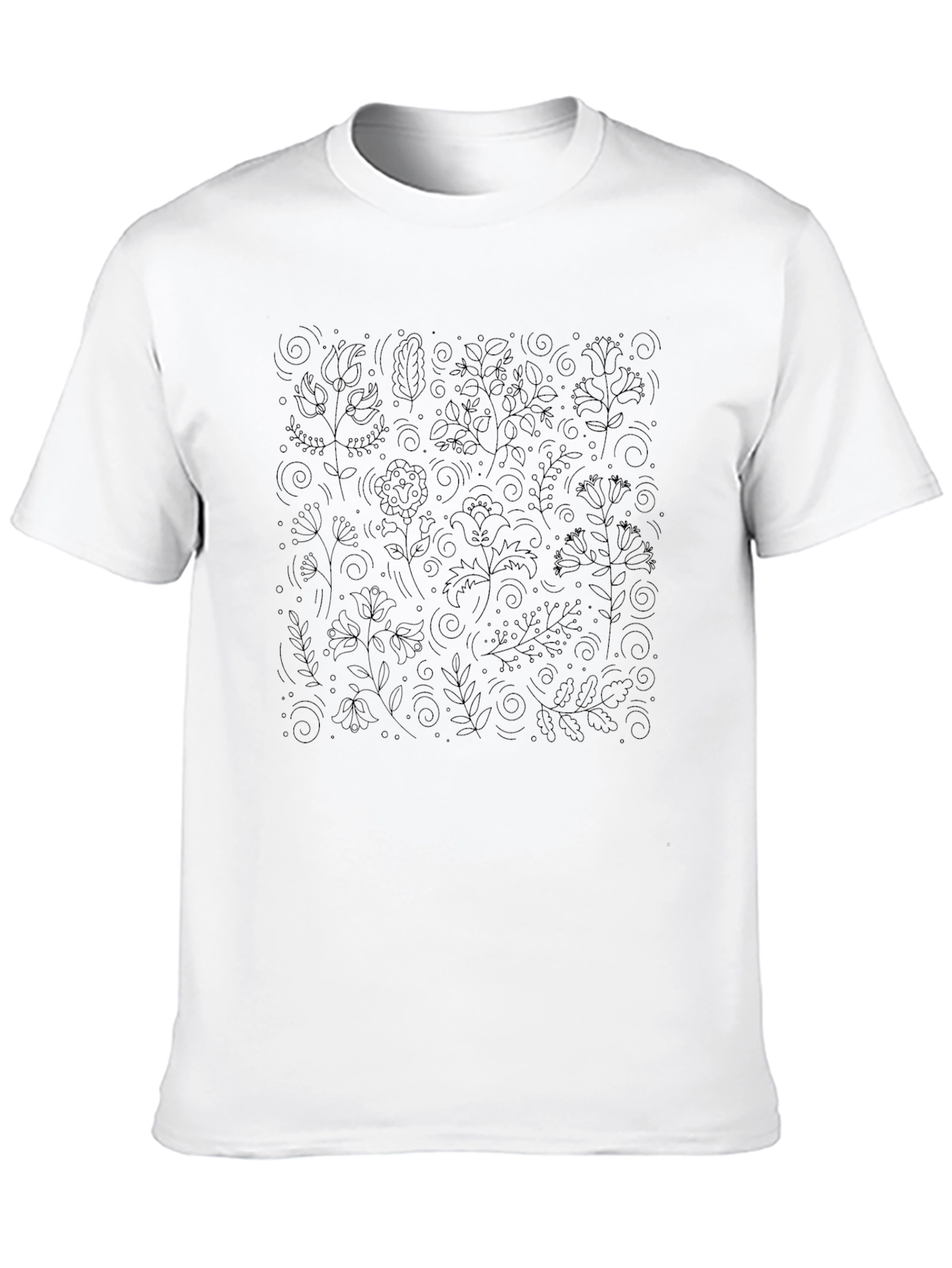 Floral Print Black T-Shirt - Stylish Comfort