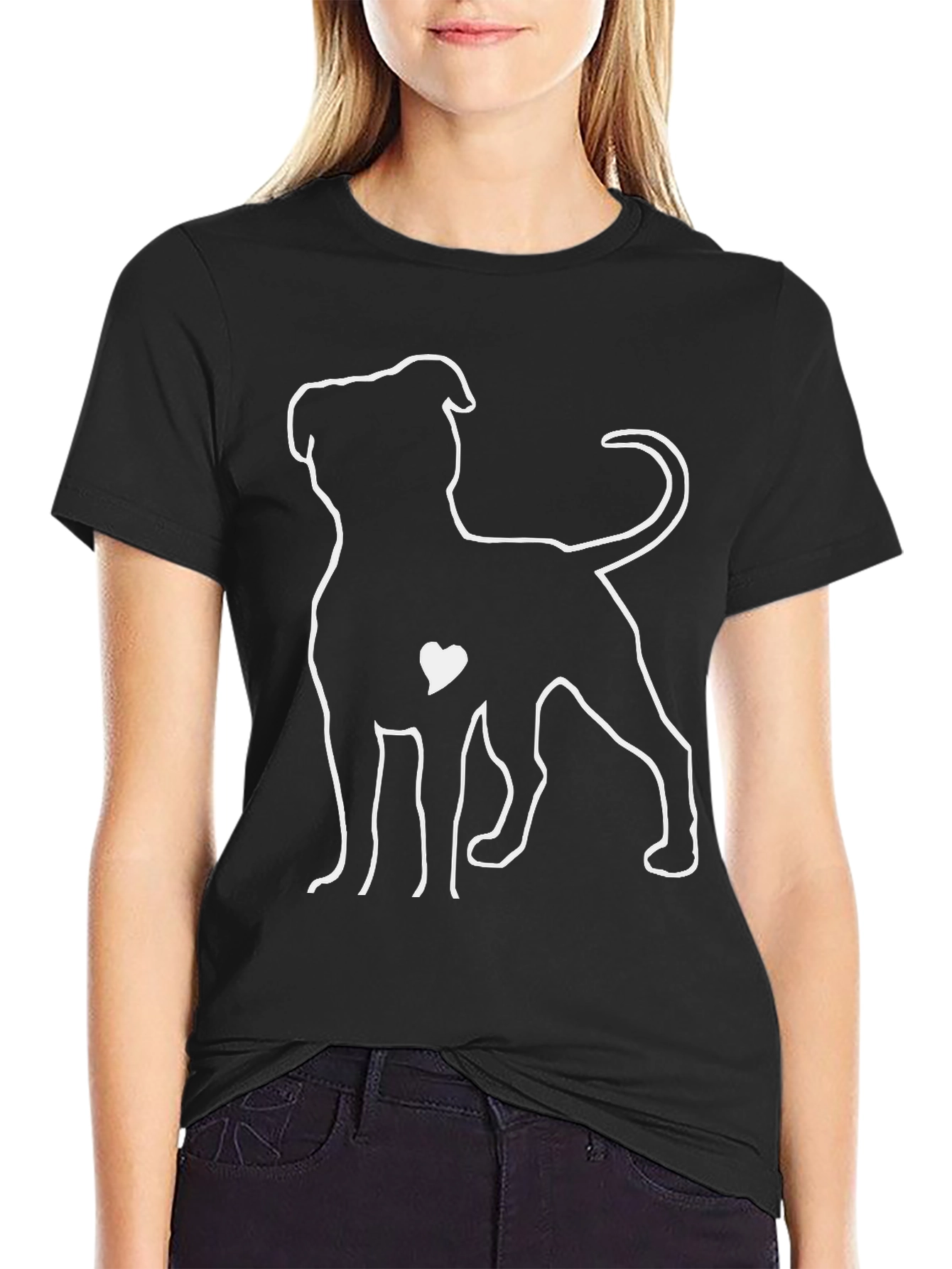 Dog Lover T-Shirt - Pitbull Heart Design