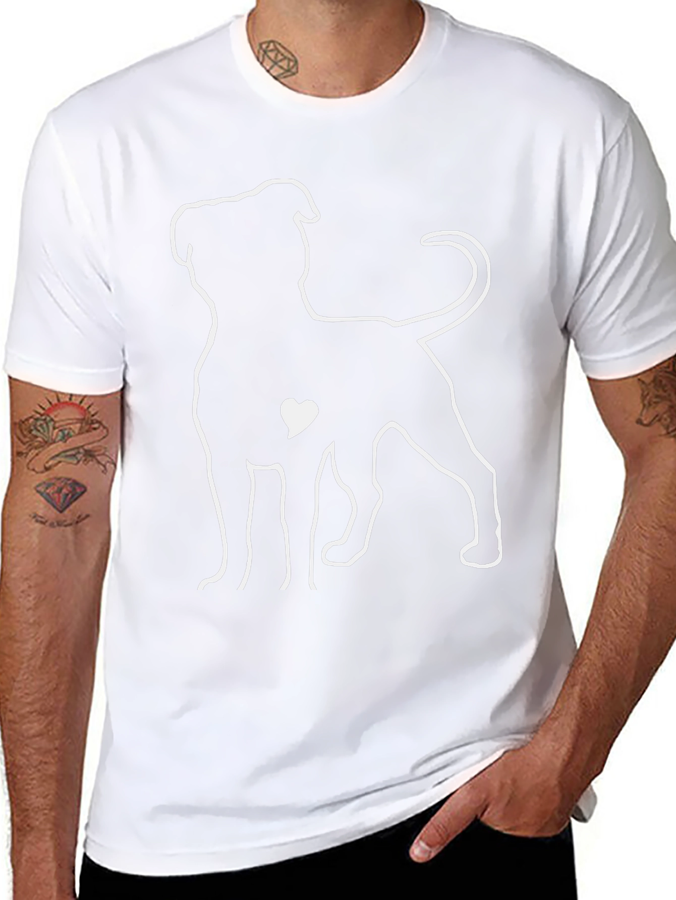 Dog Lover T-Shirt - Pitbull Heart Design