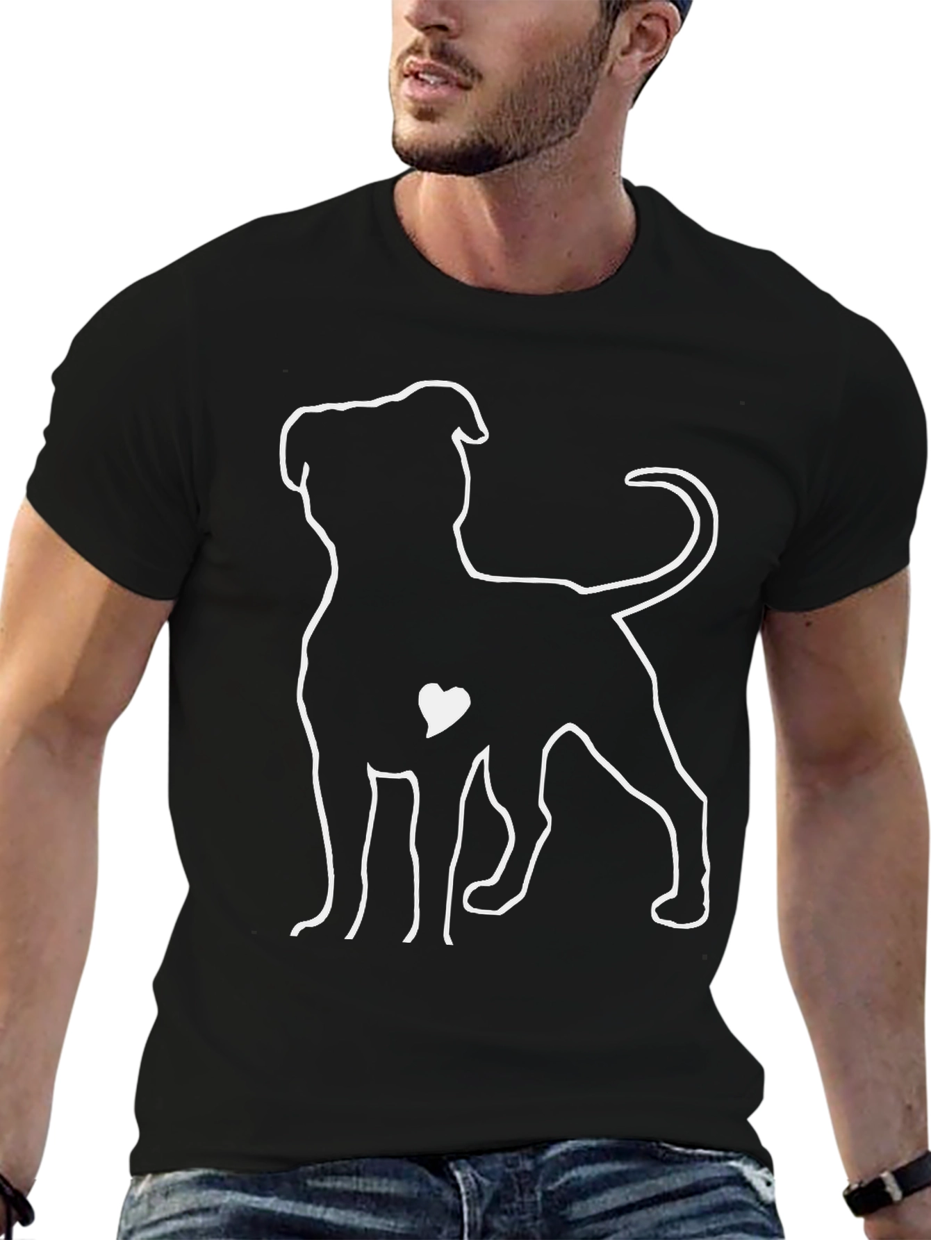 Dog Lover T-Shirt - Pitbull Heart Design