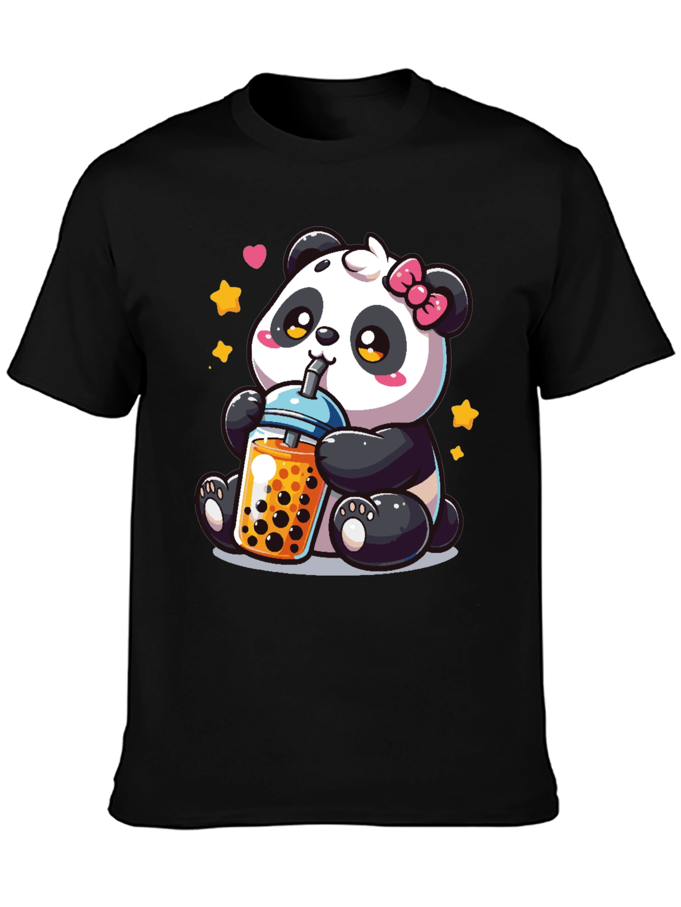 Cute Panda Boba Tea Graphic T-Shirt