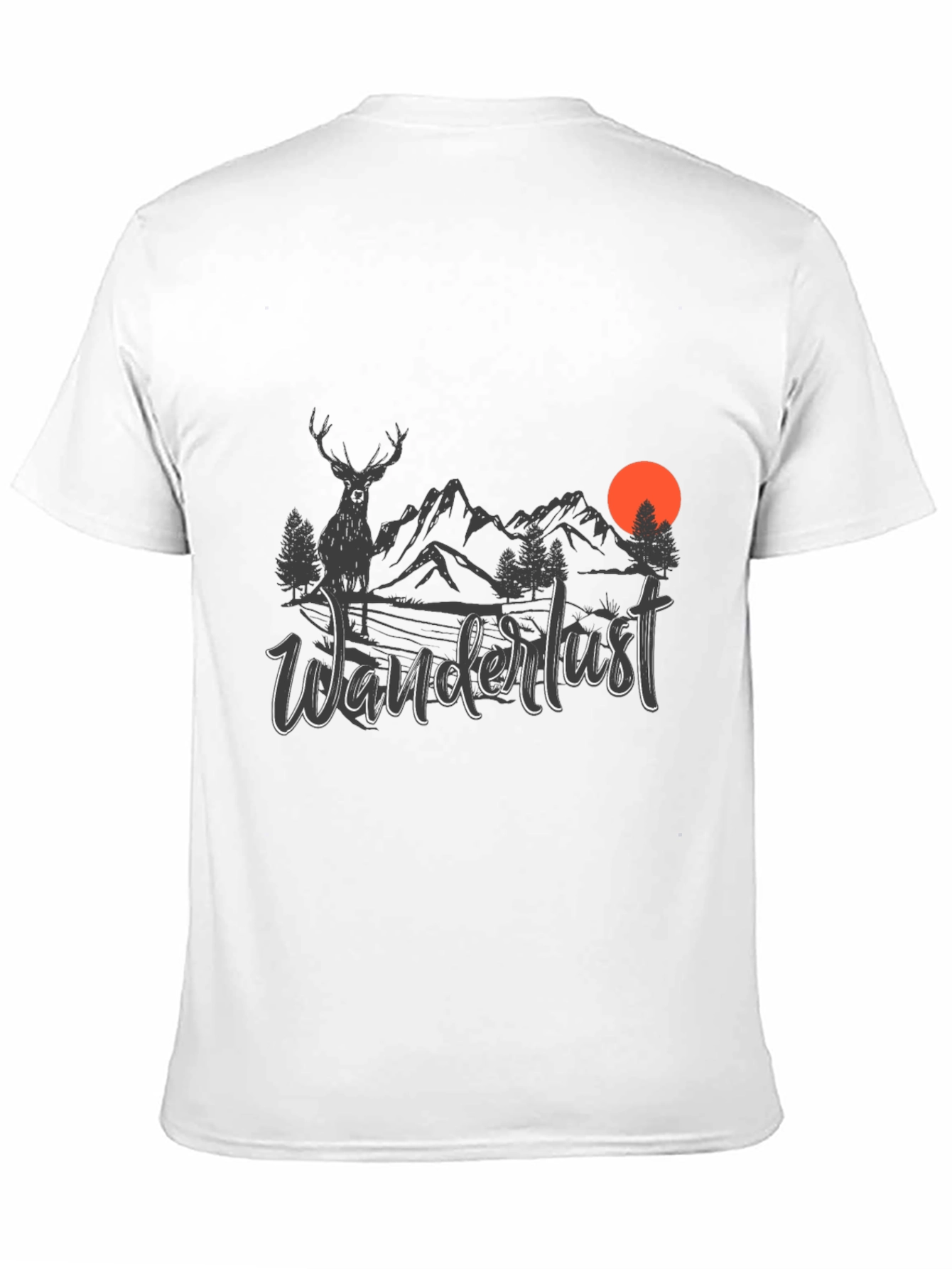 Wanderlust Graphic Tee - Nature Design Black T-Shirt