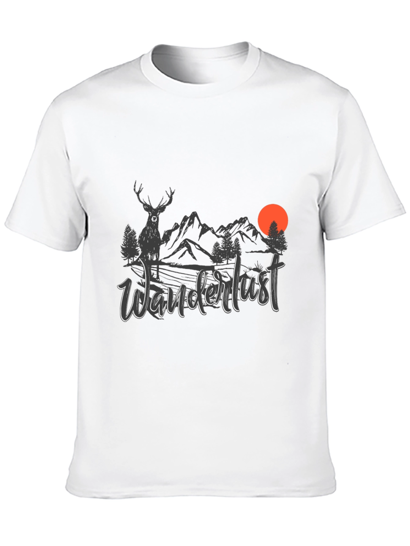 Wanderlust Graphic Tee - Nature Design Black T-Shirt