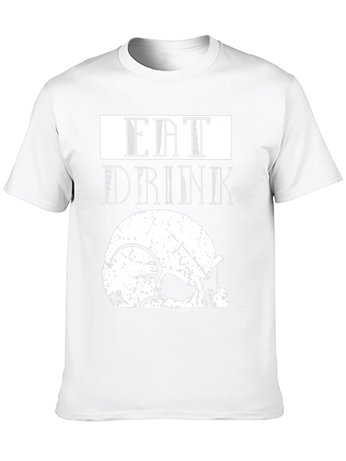 Eat Drink Skull Graphic Tee - Cool Casual Top