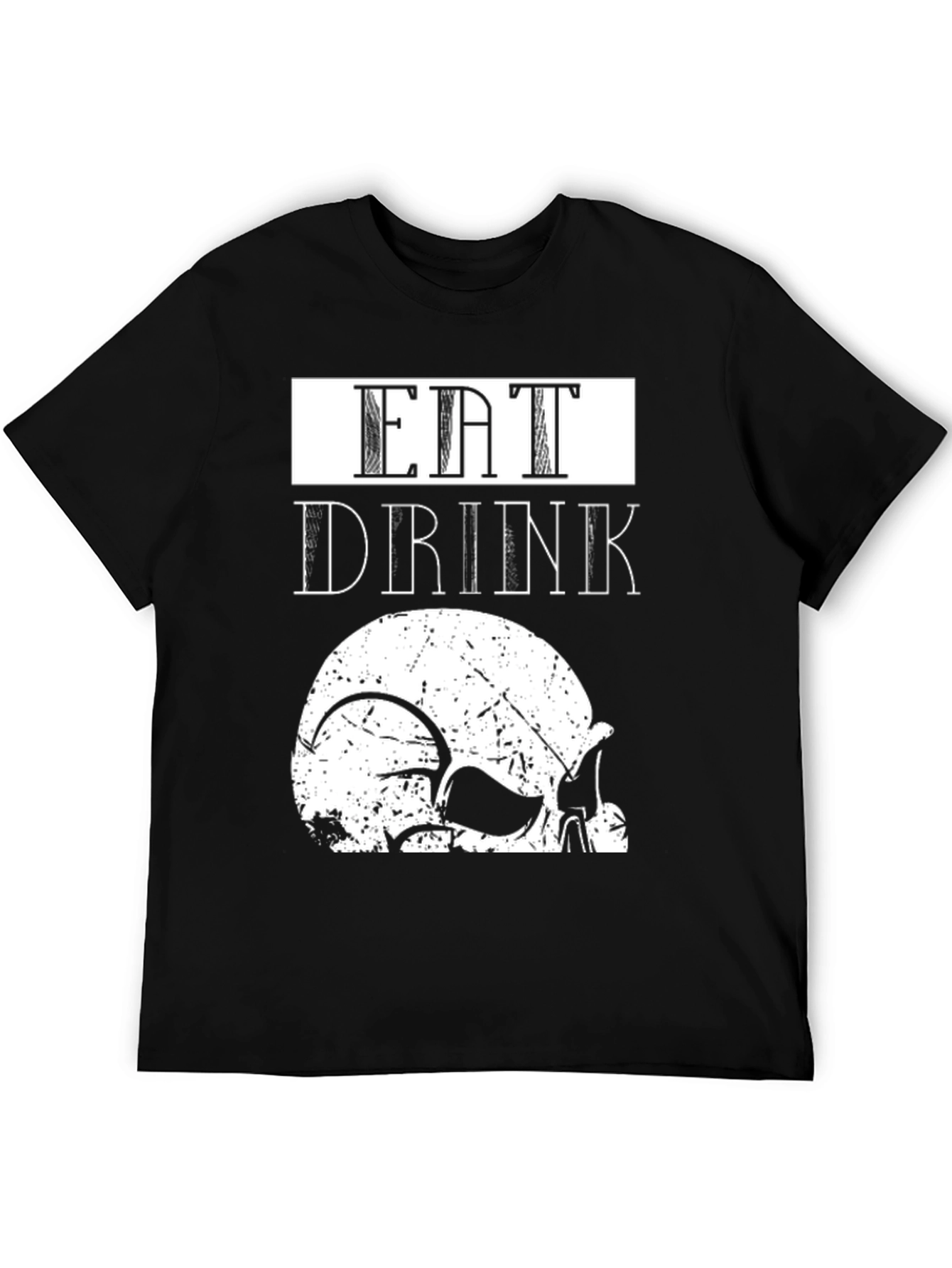 Eat Drink Skull Graphic Tee - Cool Casual Top