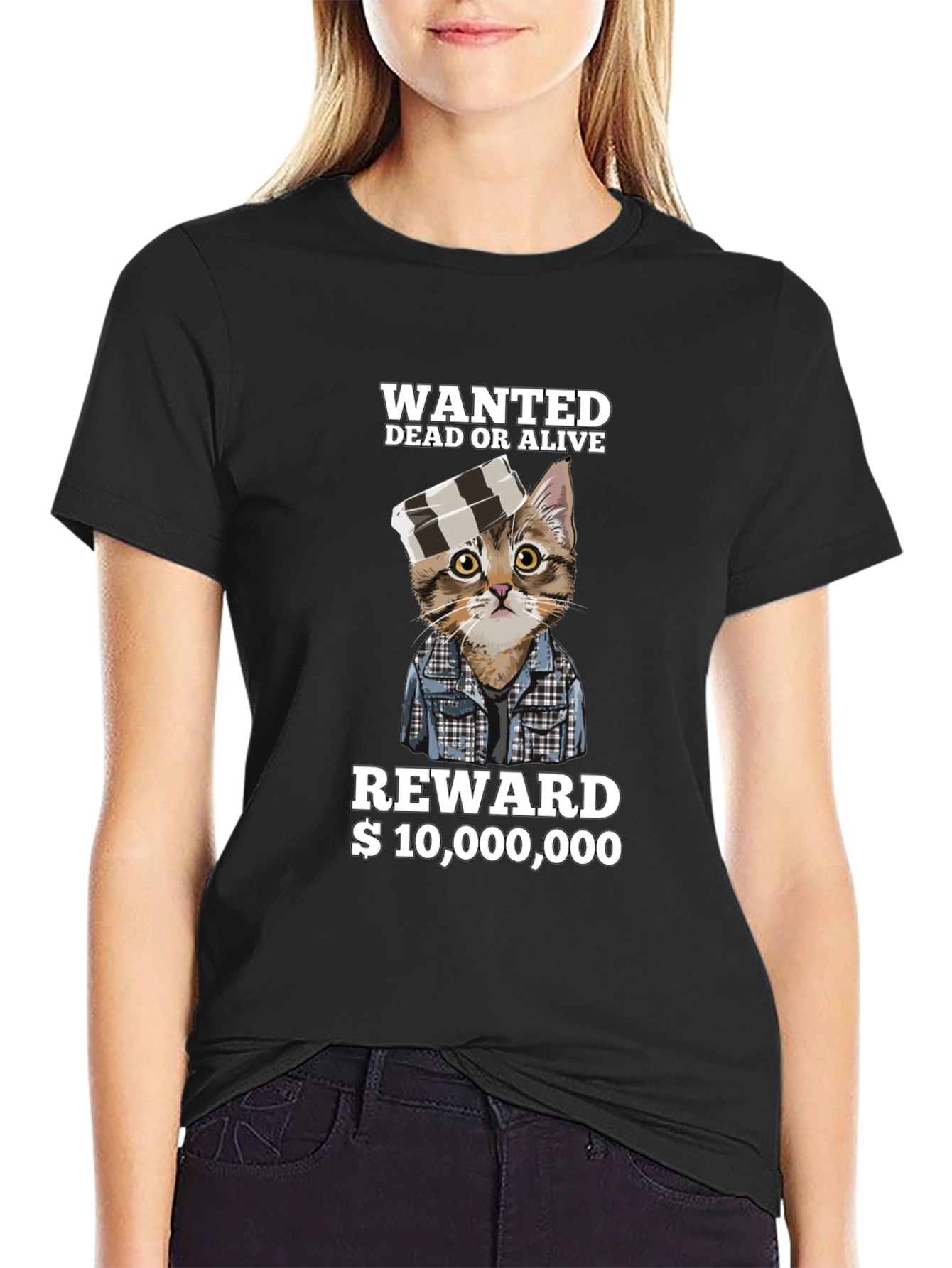 Wanted Cat T-Shirt - Dead or Alive