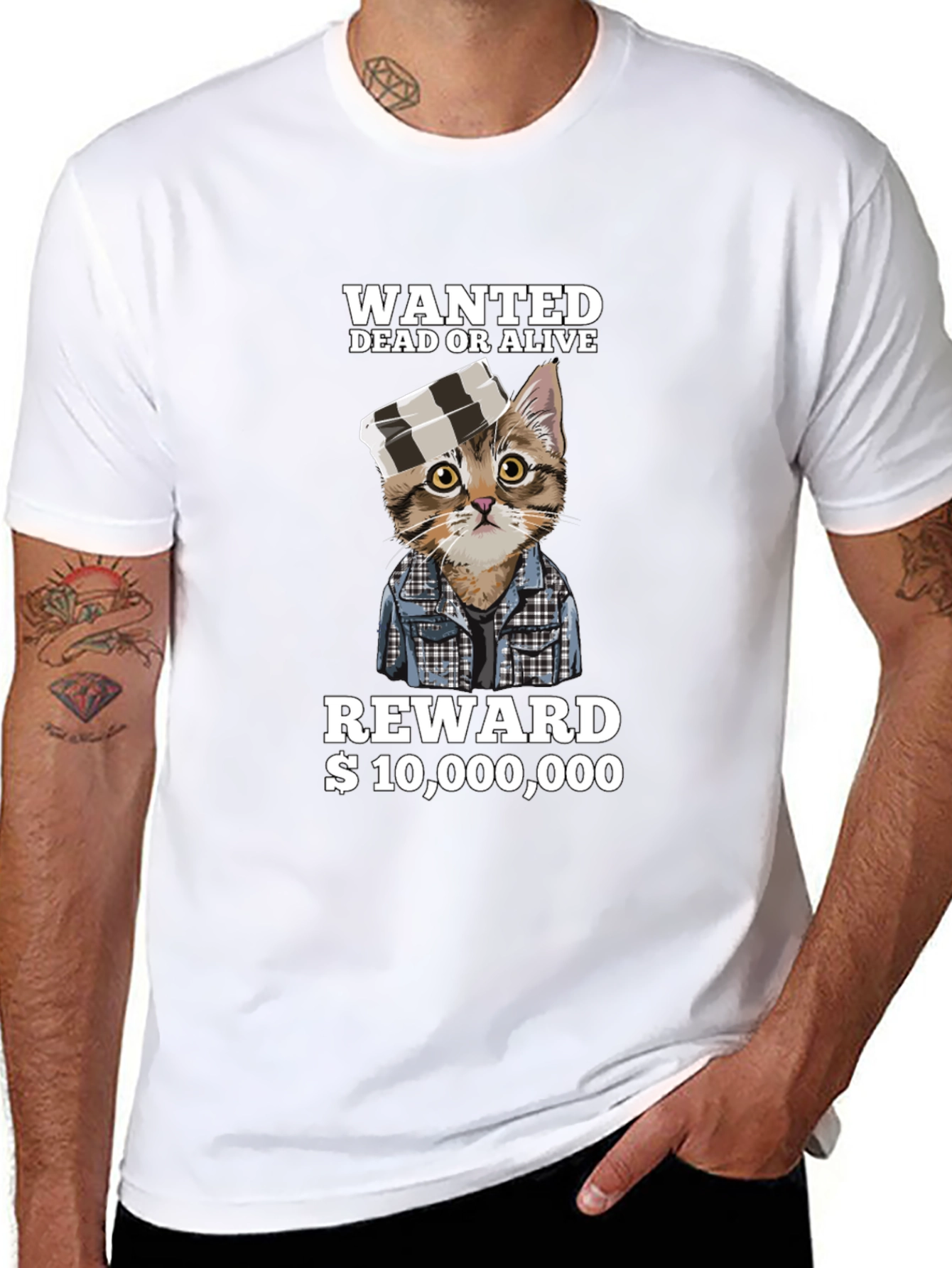 Wanted Cat T-Shirt - Dead or Alive