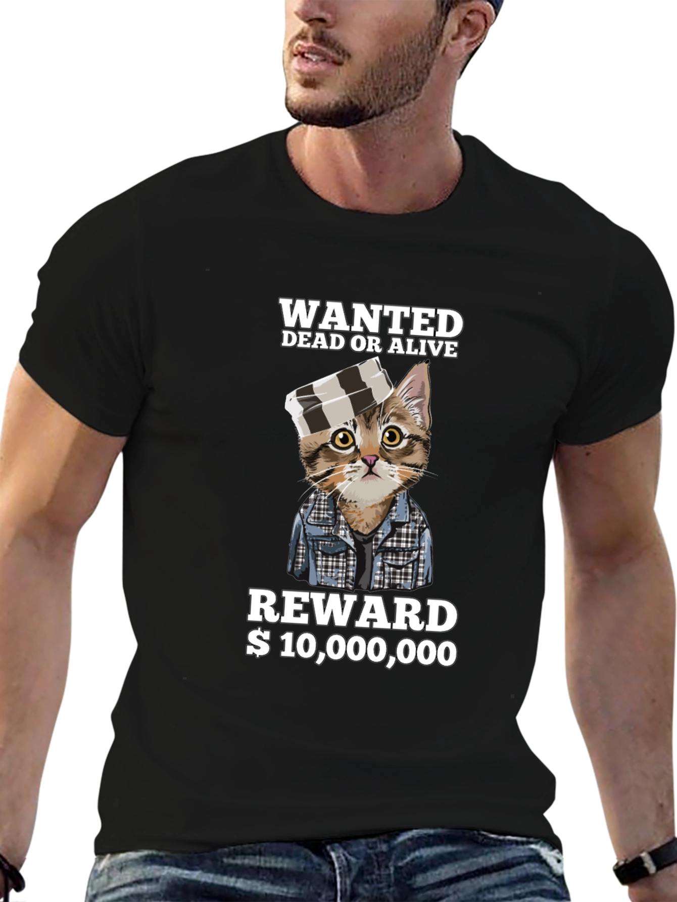 Wanted Cat T-Shirt - Dead or Alive