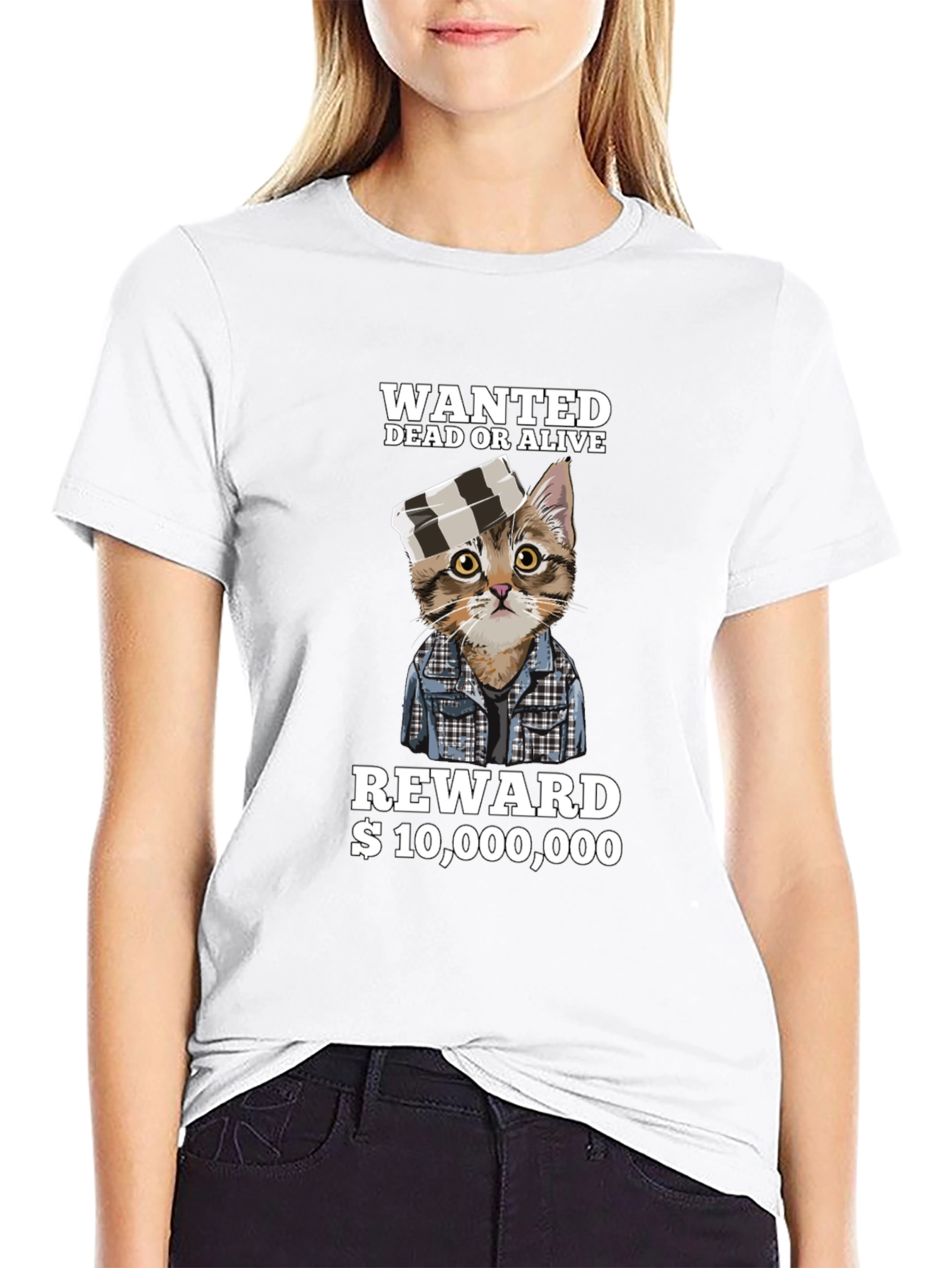 Wanted Cat T-Shirt - Dead or Alive