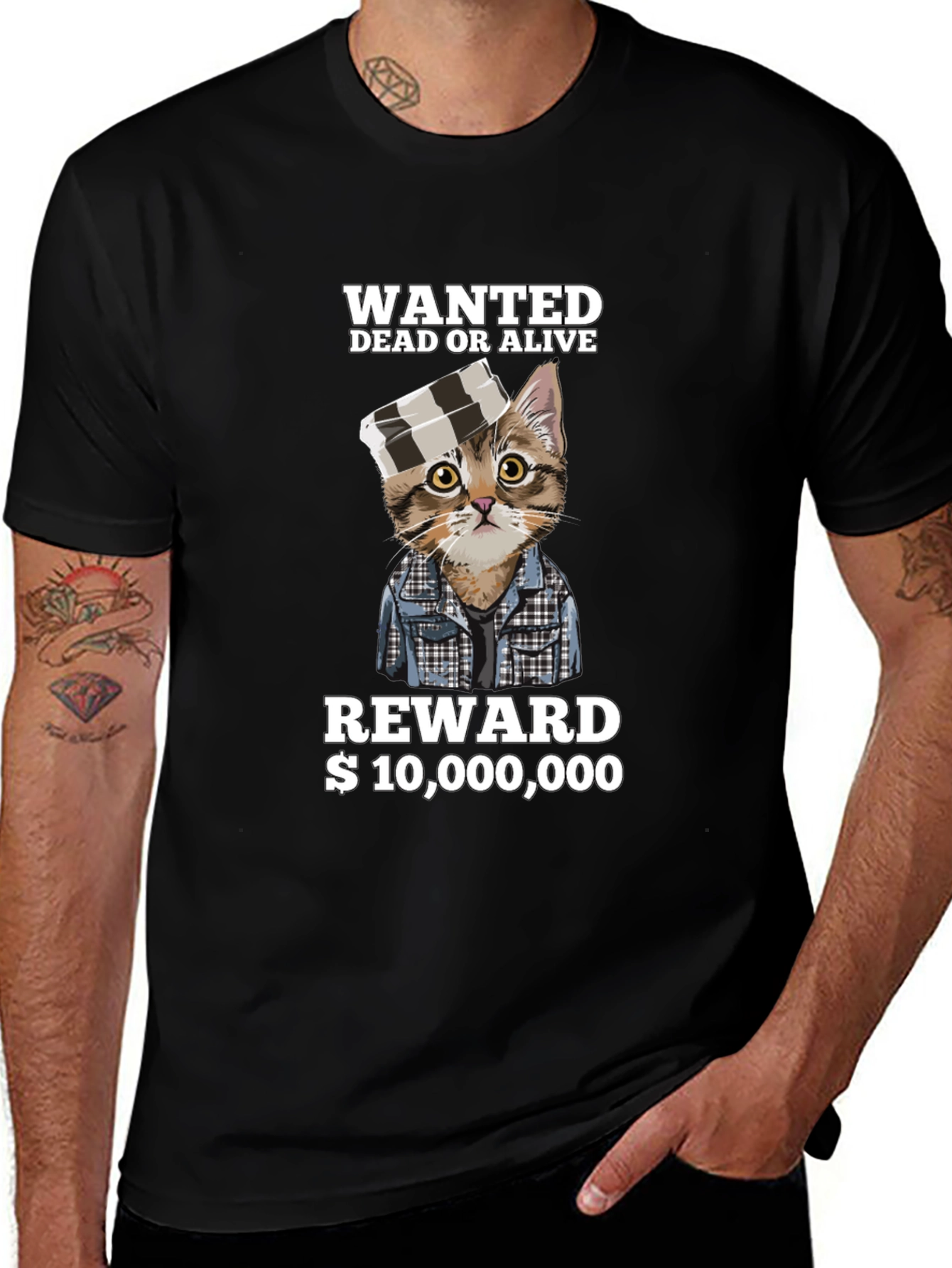 Wanted Cat T-Shirt - Dead or Alive