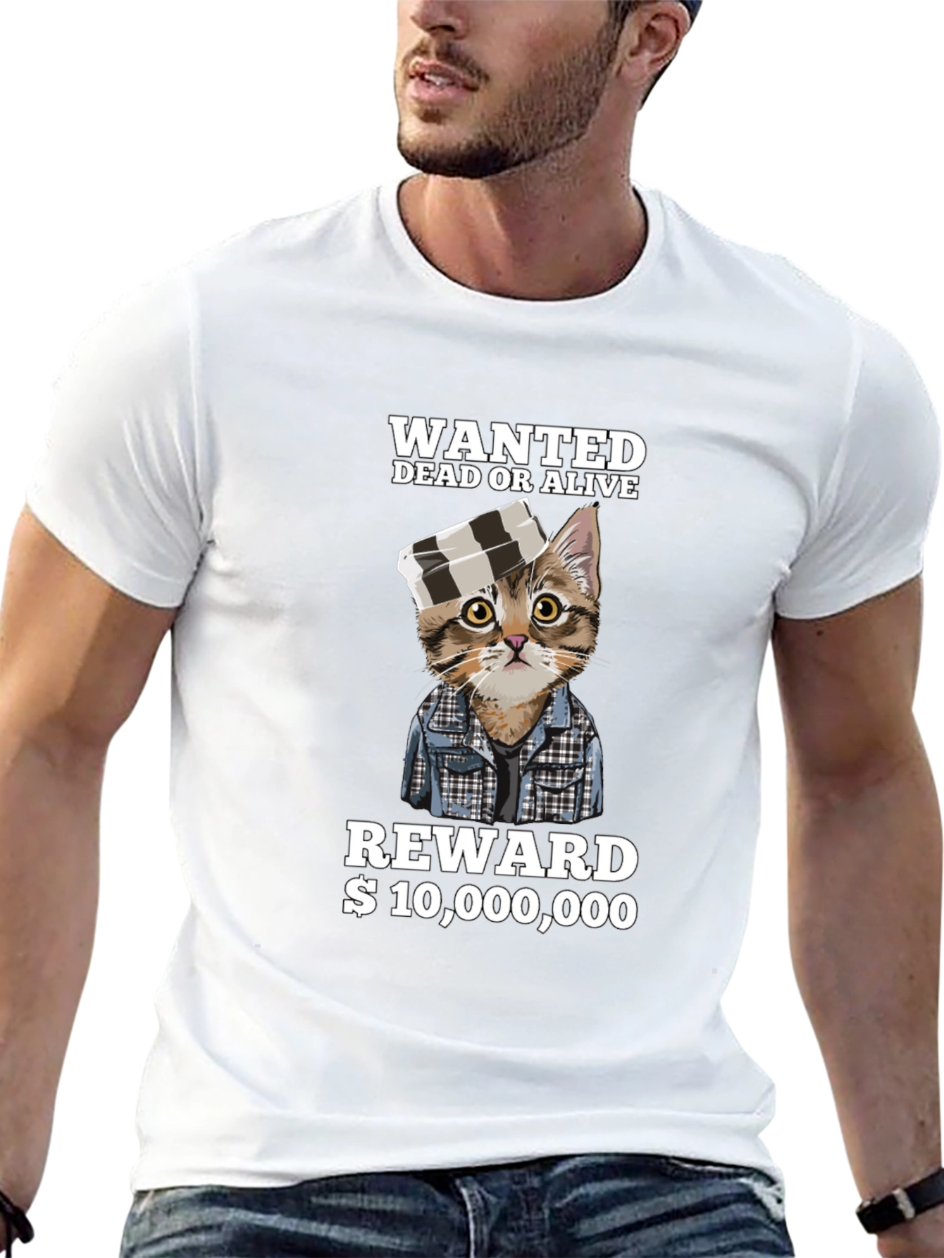 Wanted Cat T-Shirt - Dead or Alive
