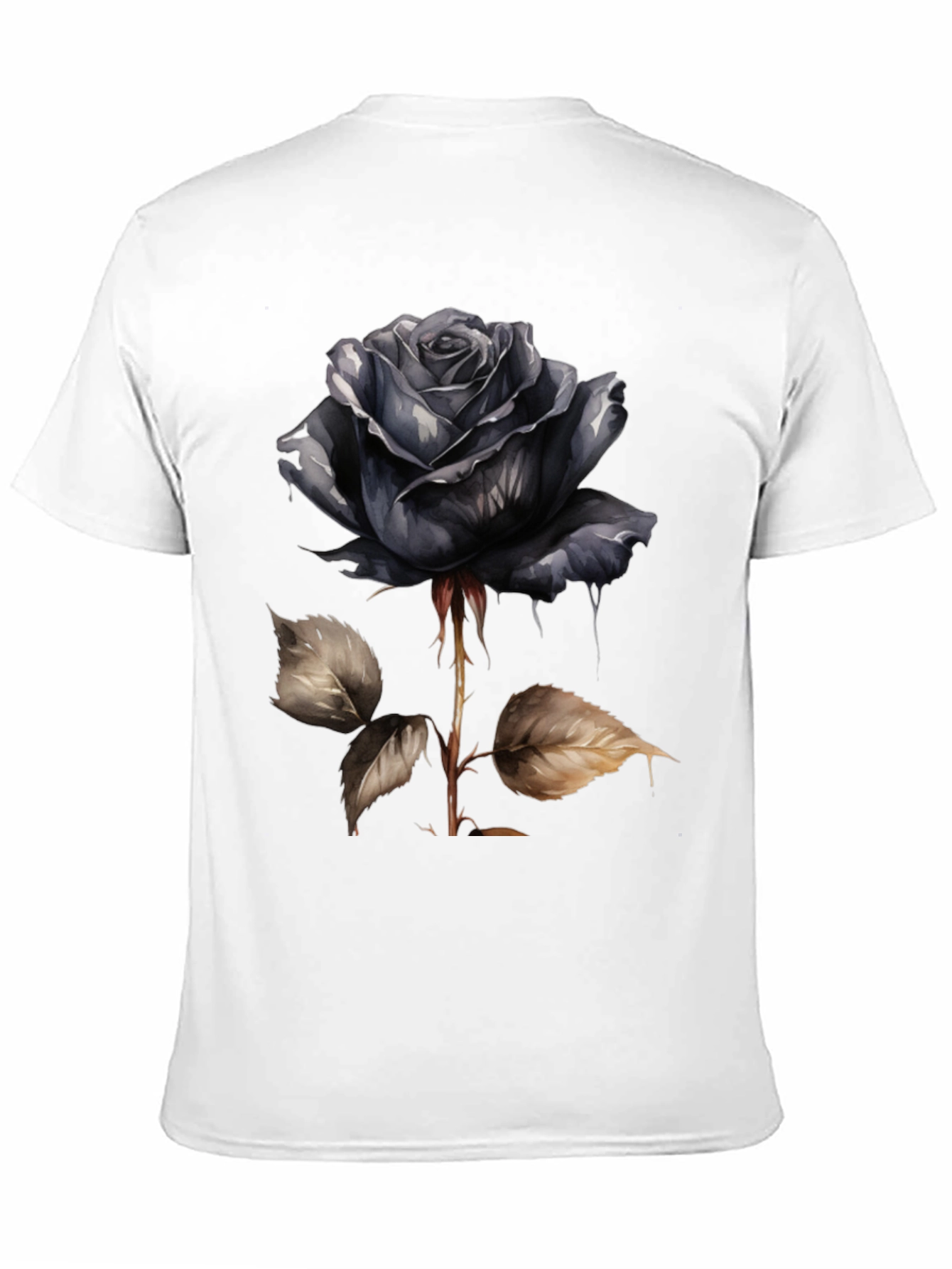 Black Rose Graphic T-Shirt - Edgy Floral Design