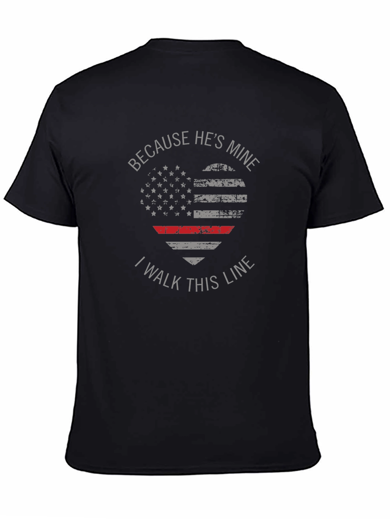 Because Hes Mine T-Shirt Thin Red Line Heart
