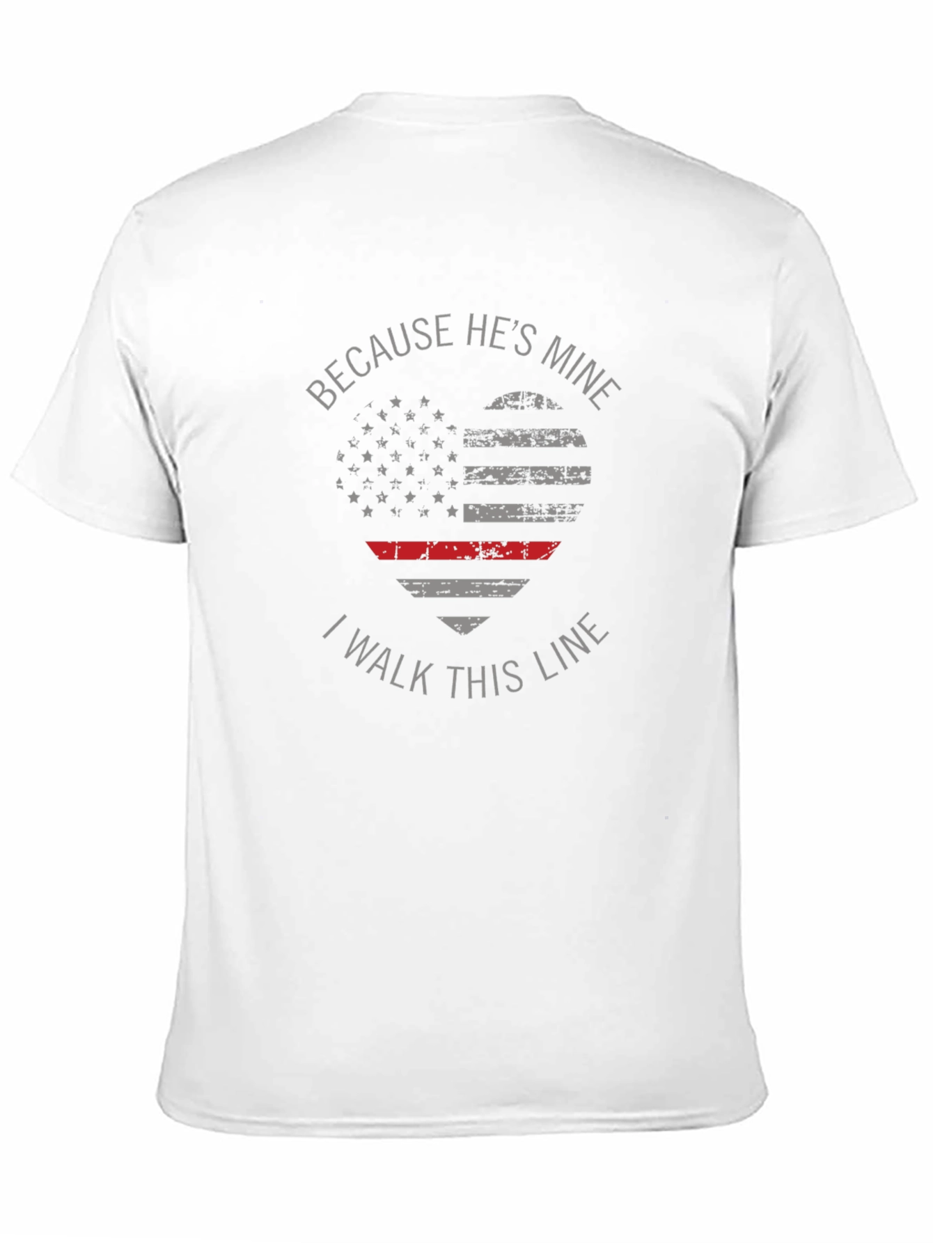 Because Hes Mine T-Shirt Thin Red Line Heart