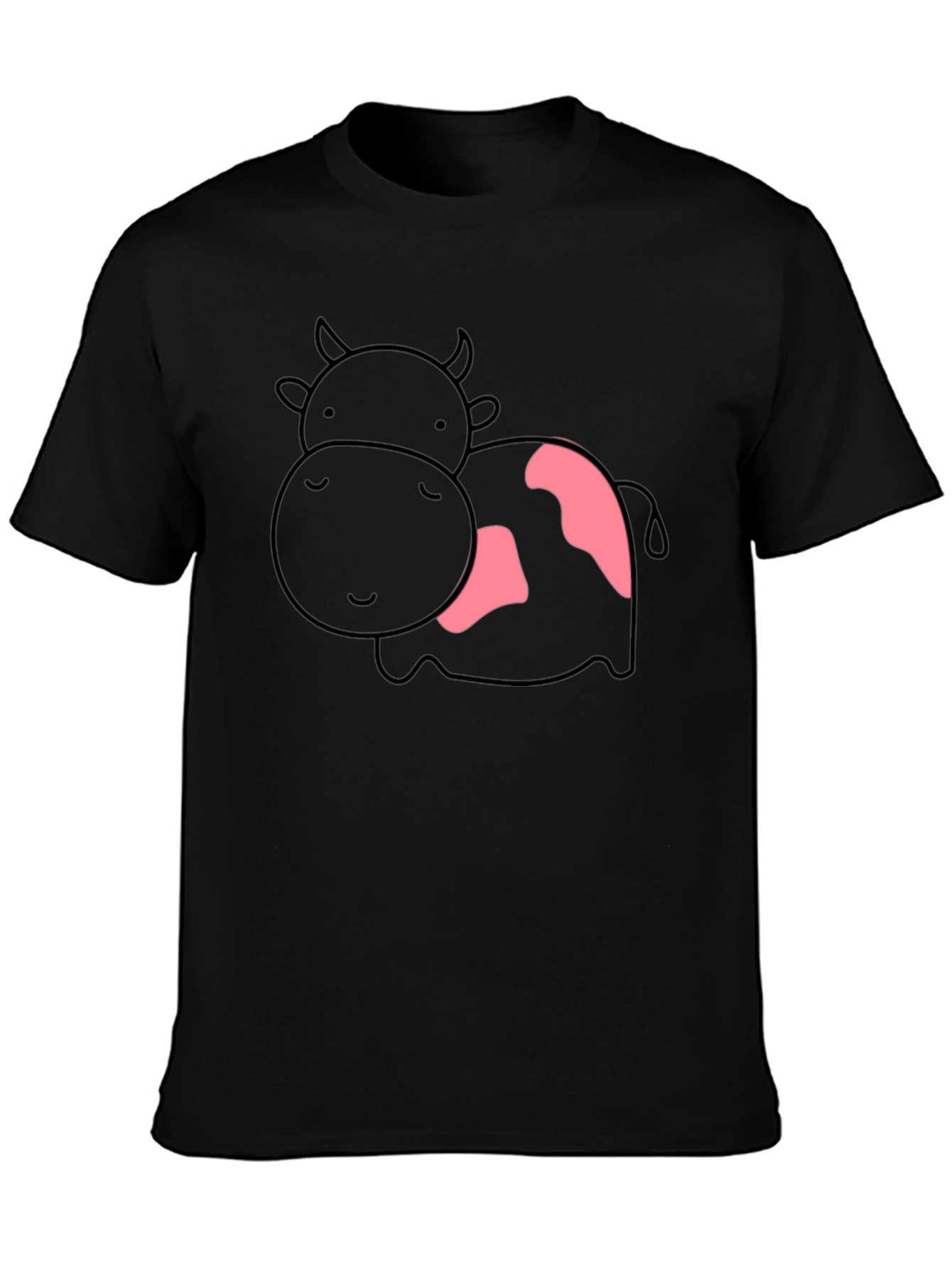 Cute Cow Graphic T-Shirt - Unisex Black Tee