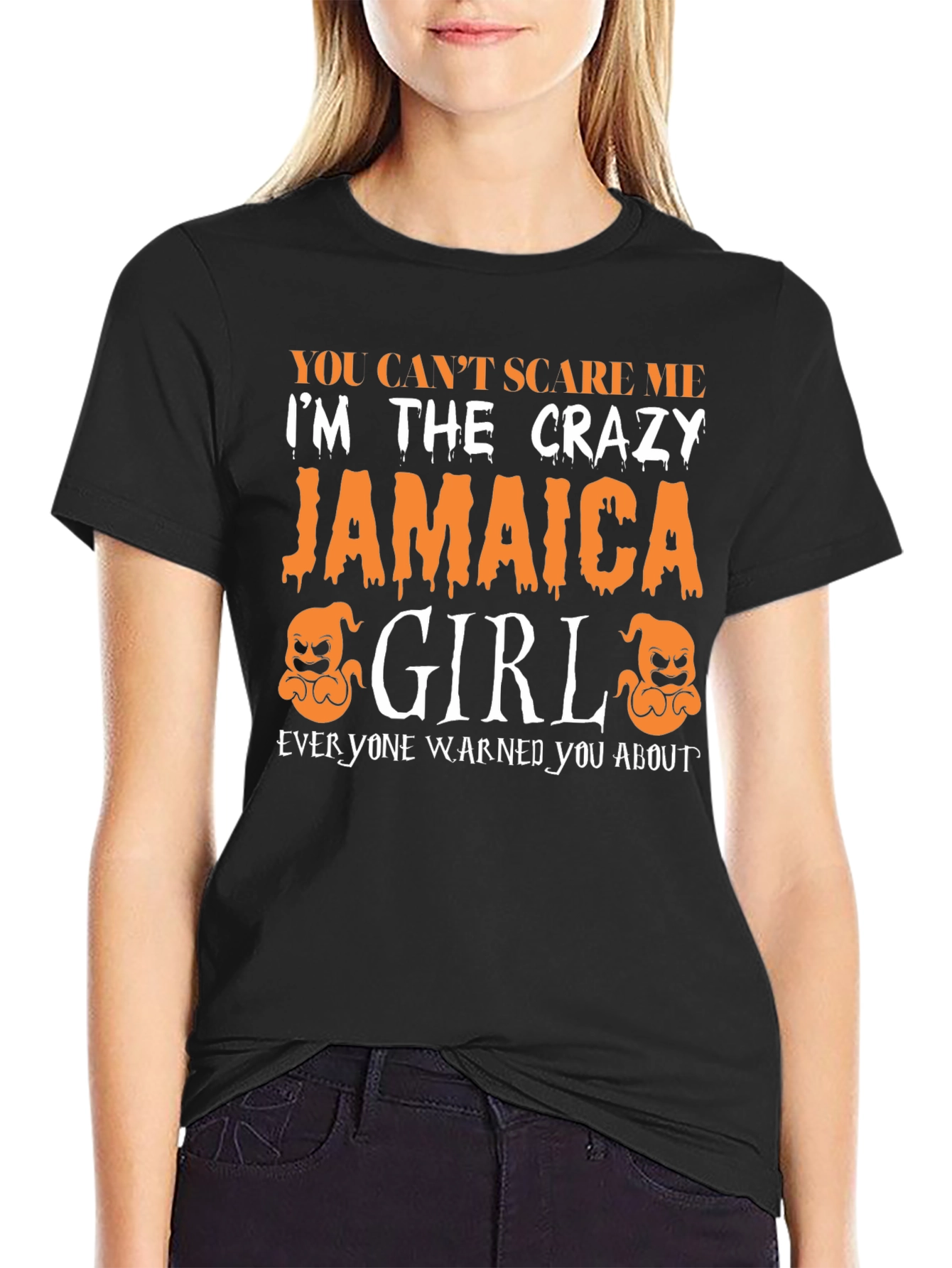 Crazy Jamaica Girl Graphic Tee - Halloween T-Shirt