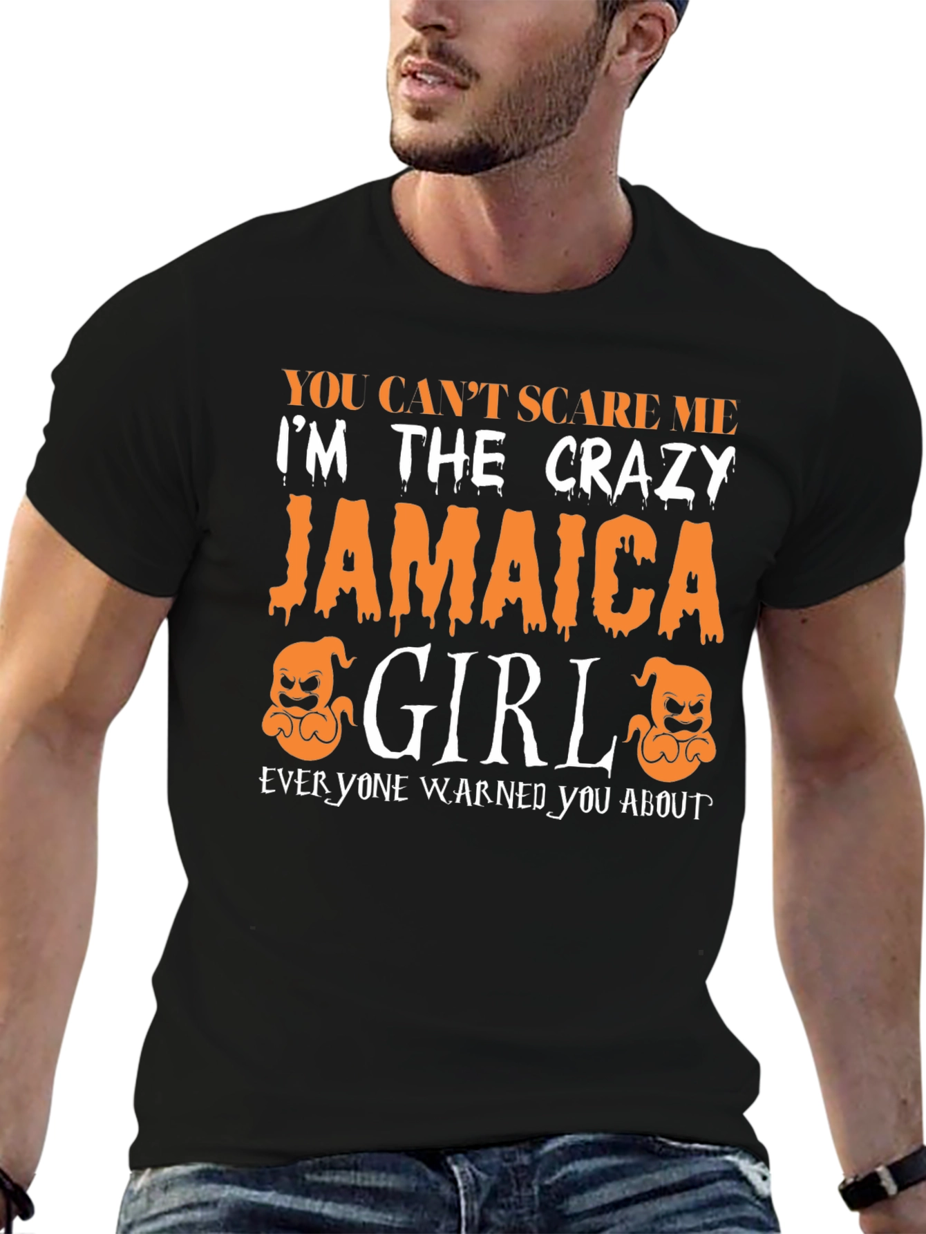 Crazy Jamaica Girl Graphic Tee - Halloween T-Shirt