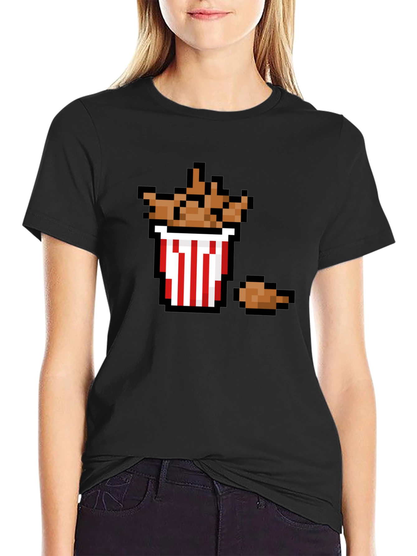 Pixel Fried Chicken T-Shirt - Funny Foodie Tee