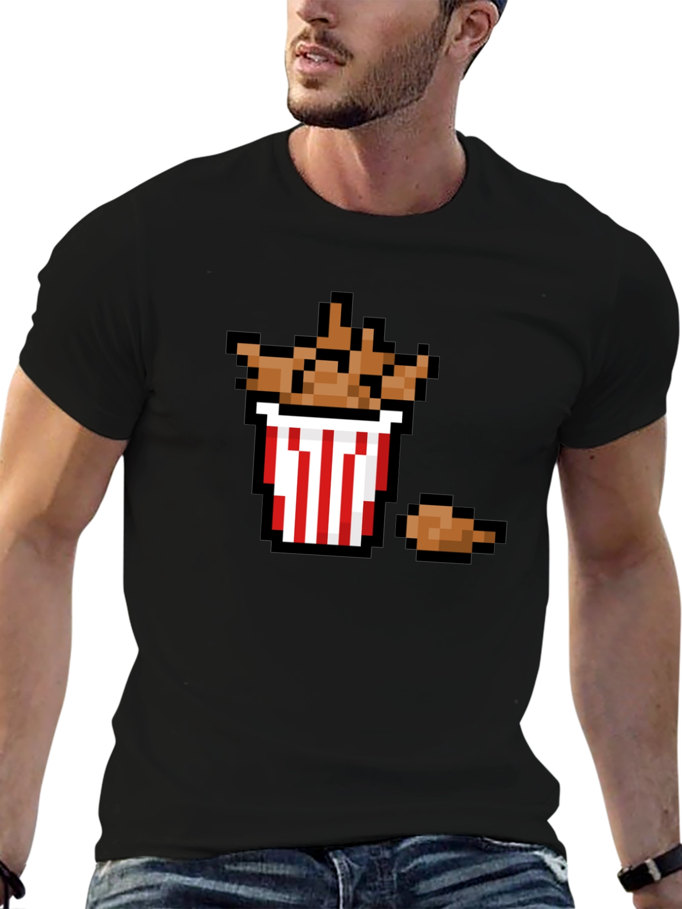 Pixel Fried Chicken T-Shirt - Funny Foodie Tee