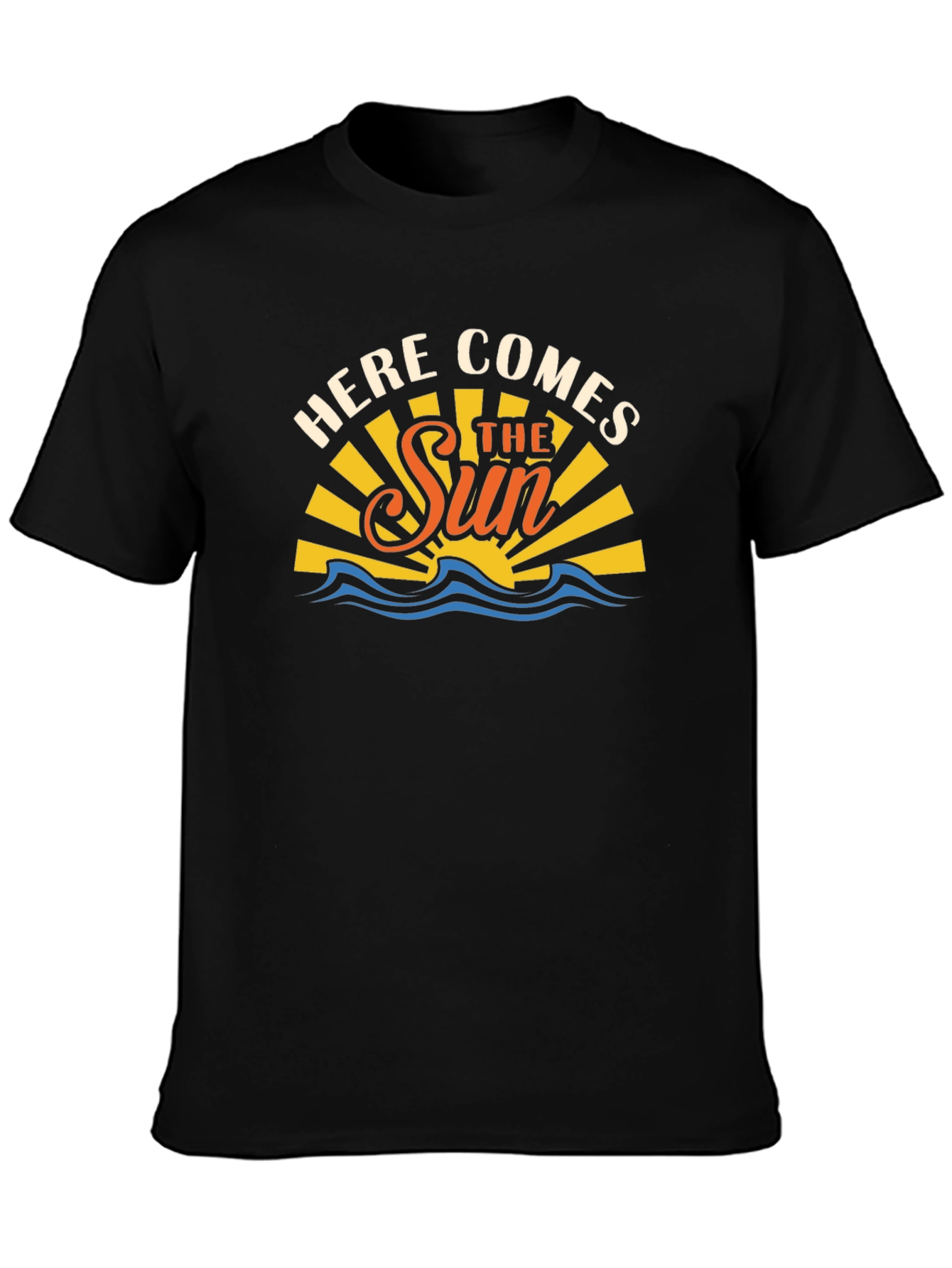 Here Comes The Sun Black Graphic T-Shirt