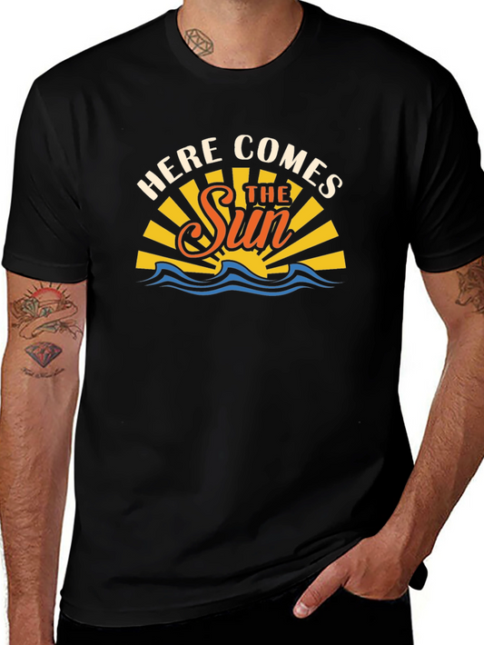 Here Comes The Sun Black Graphic T-Shirt