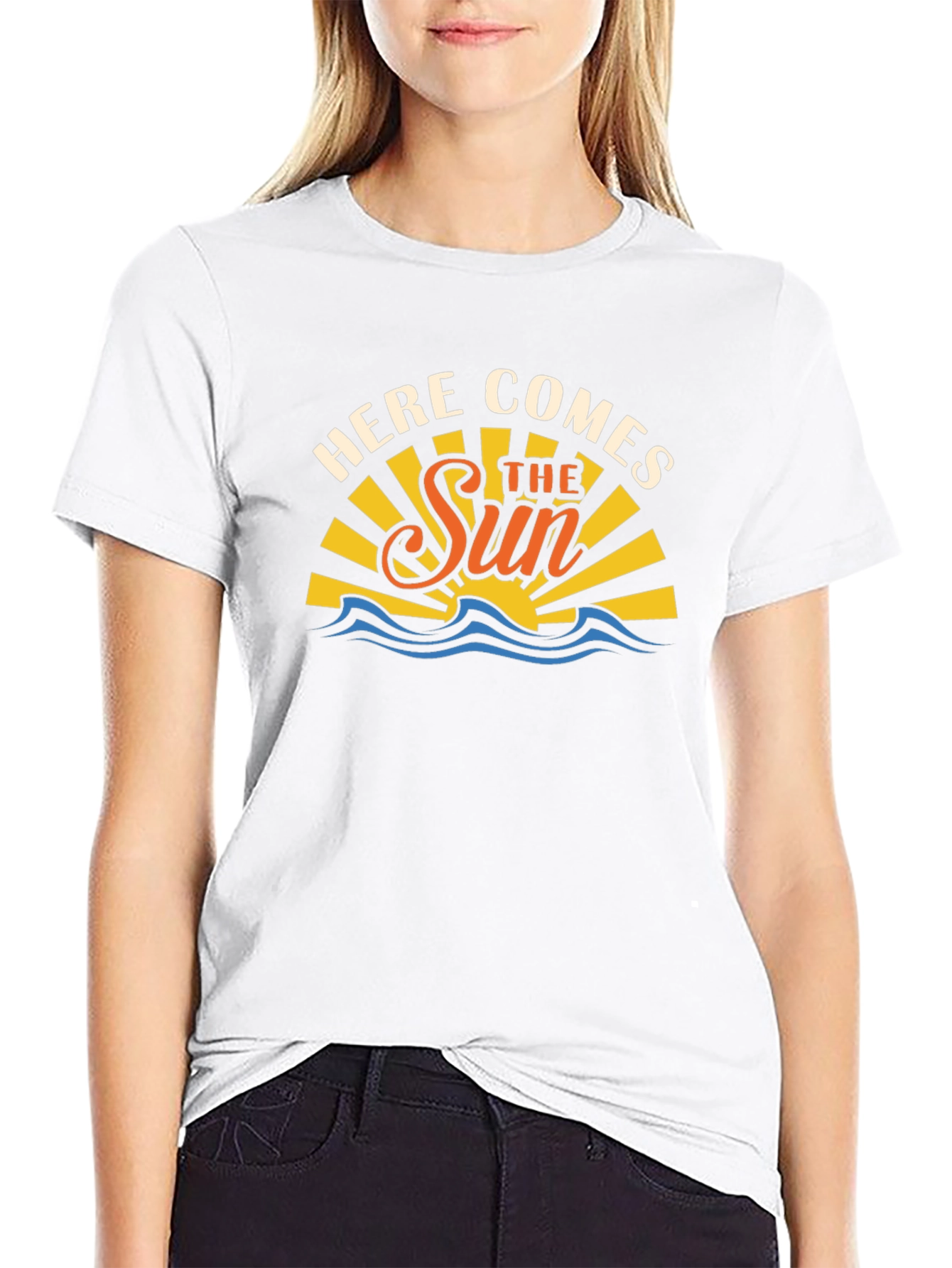 Here Comes The Sun Black Graphic T-Shirt