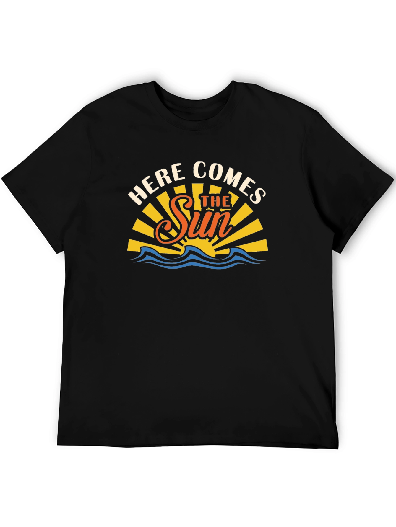 Here Comes The Sun Black Graphic T-Shirt
