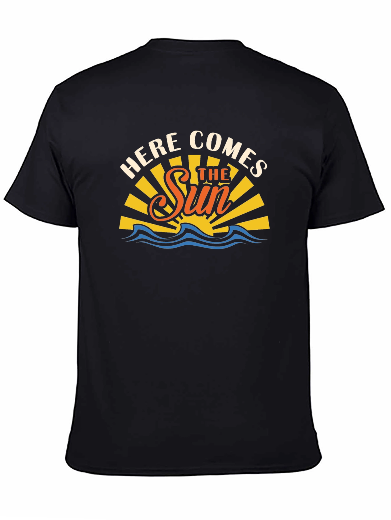 Here Comes The Sun Black Graphic T-Shirt