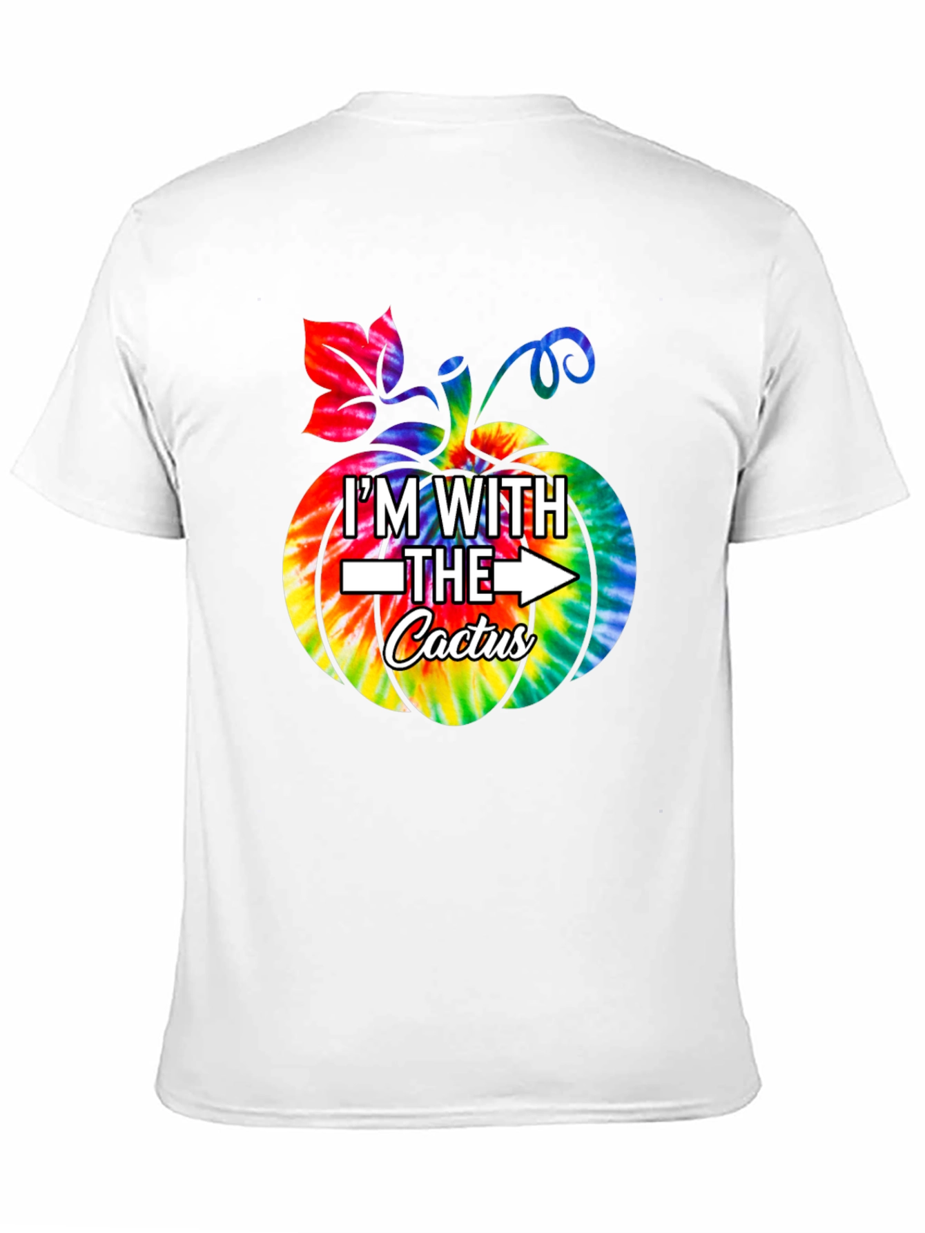 Im With The Cactus Pumpkin Tie-Dye T-Shirt