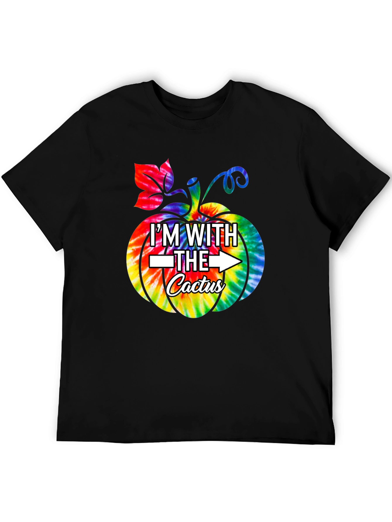 Im With The Cactus Pumpkin Tie-Dye T-Shirt