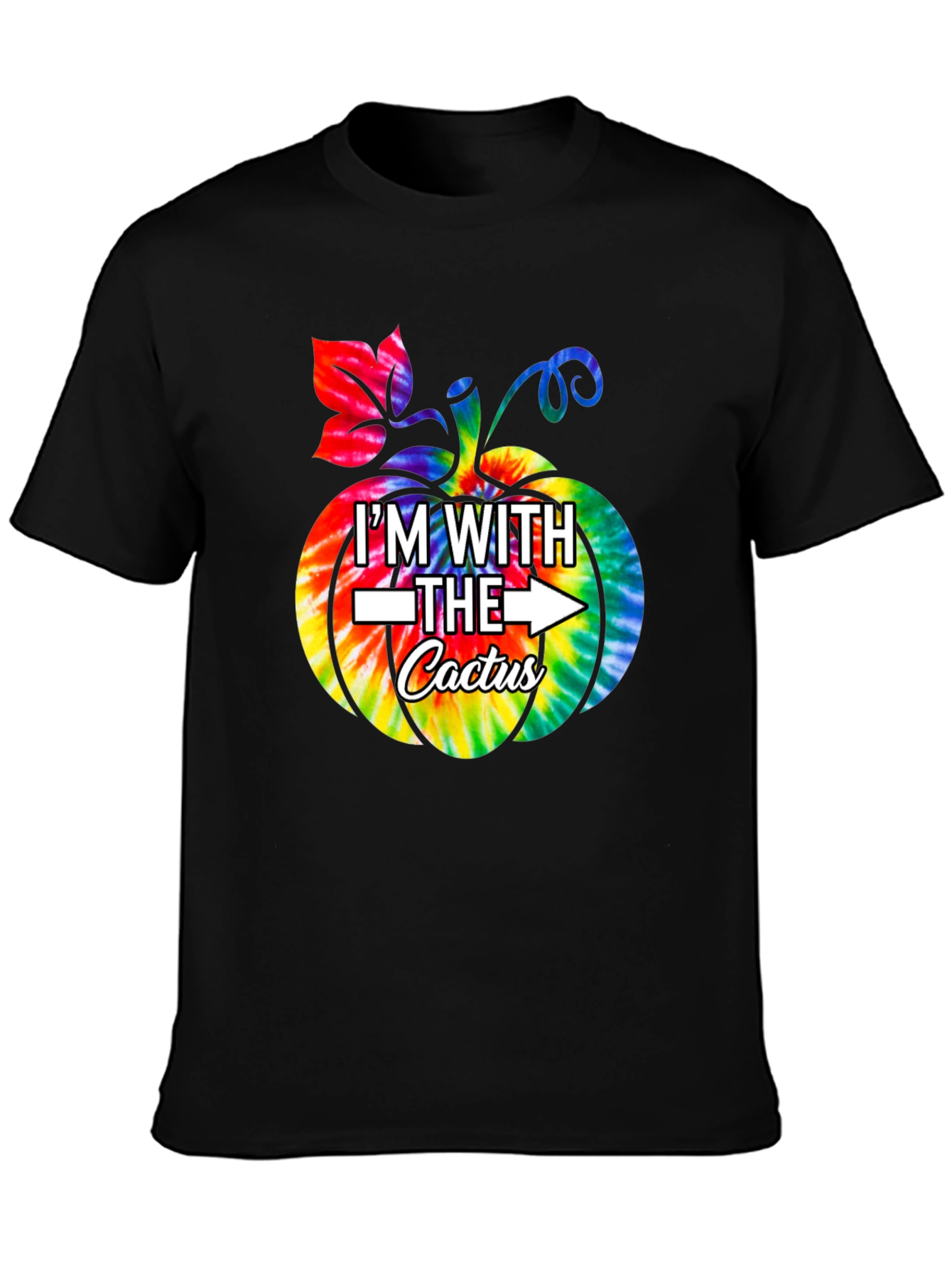 Im With The Cactus Pumpkin Tie-Dye T-Shirt