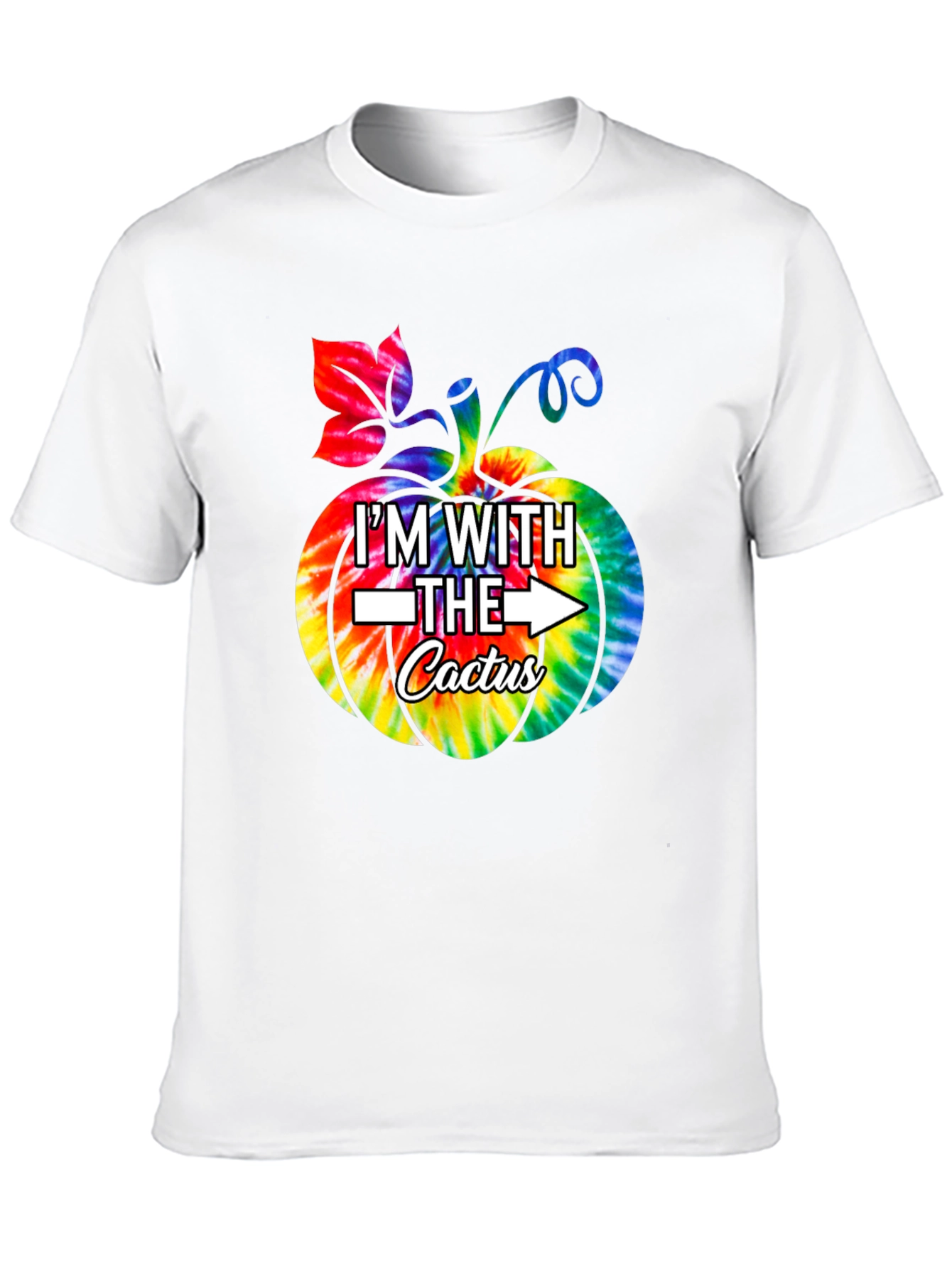 Im With The Cactus Pumpkin Tie-Dye T-Shirt