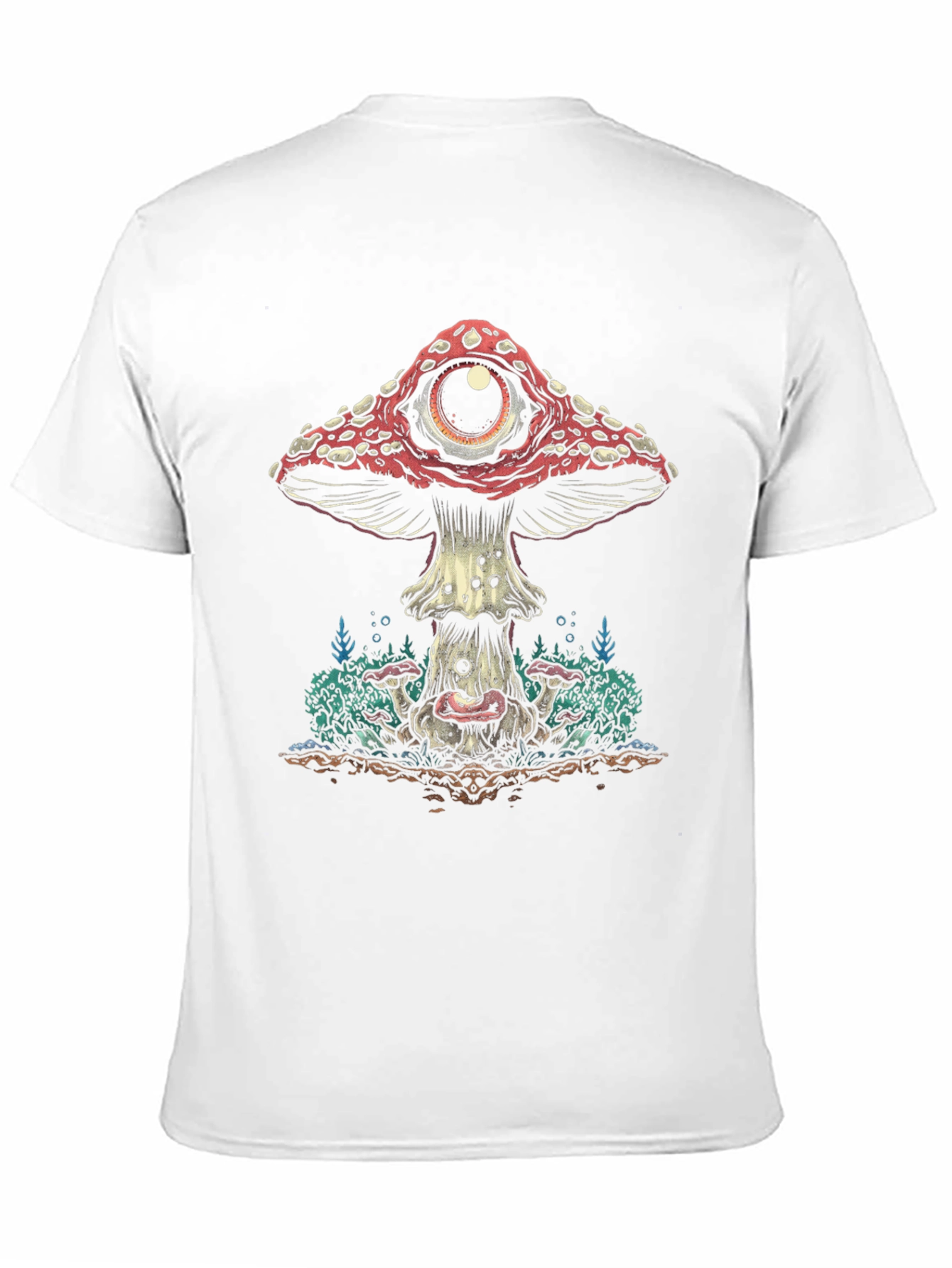 Psychedelic Mushroom Eye Graphic Tee - Black