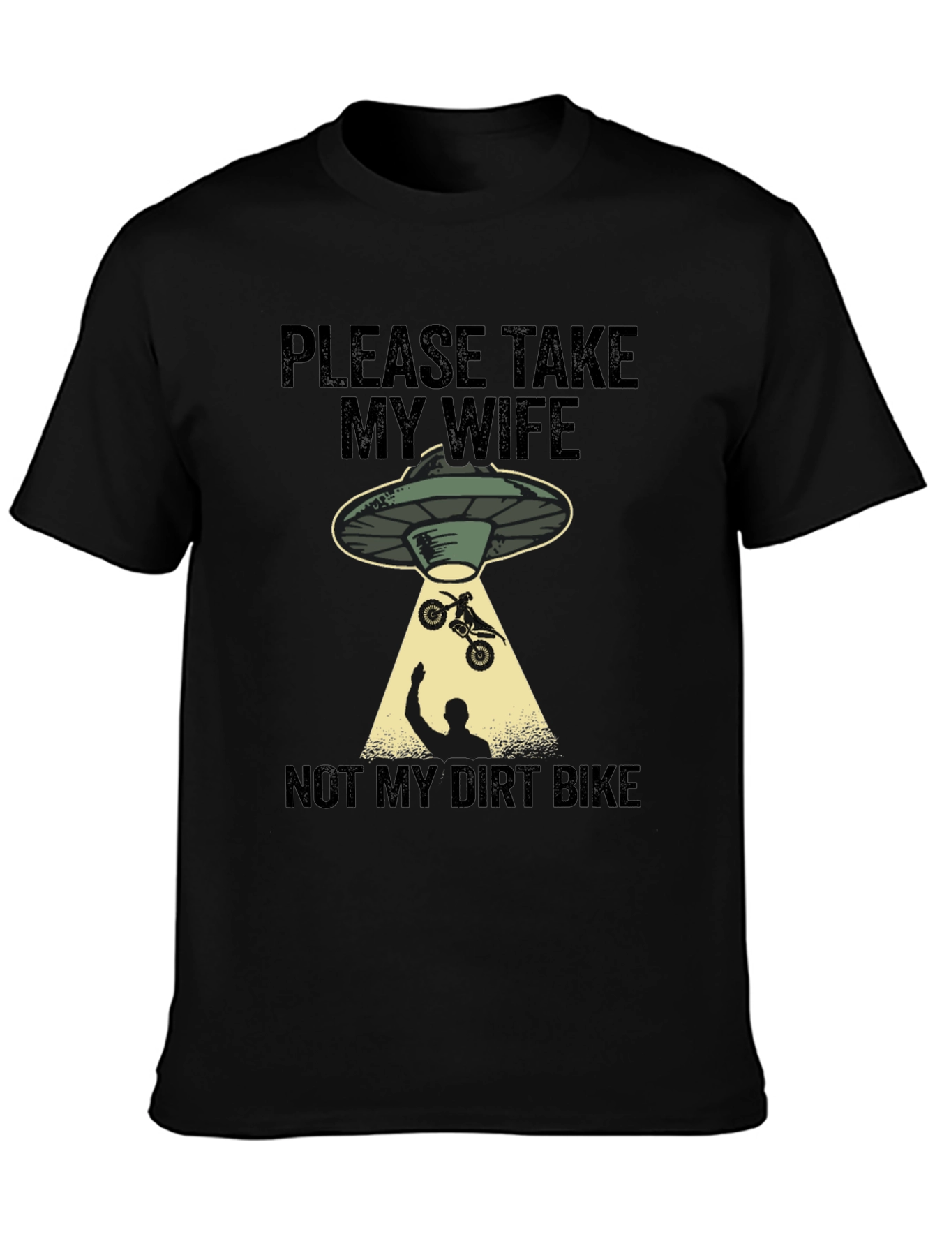 Funny Alien Abduction Dirt Bike T-Shirt
