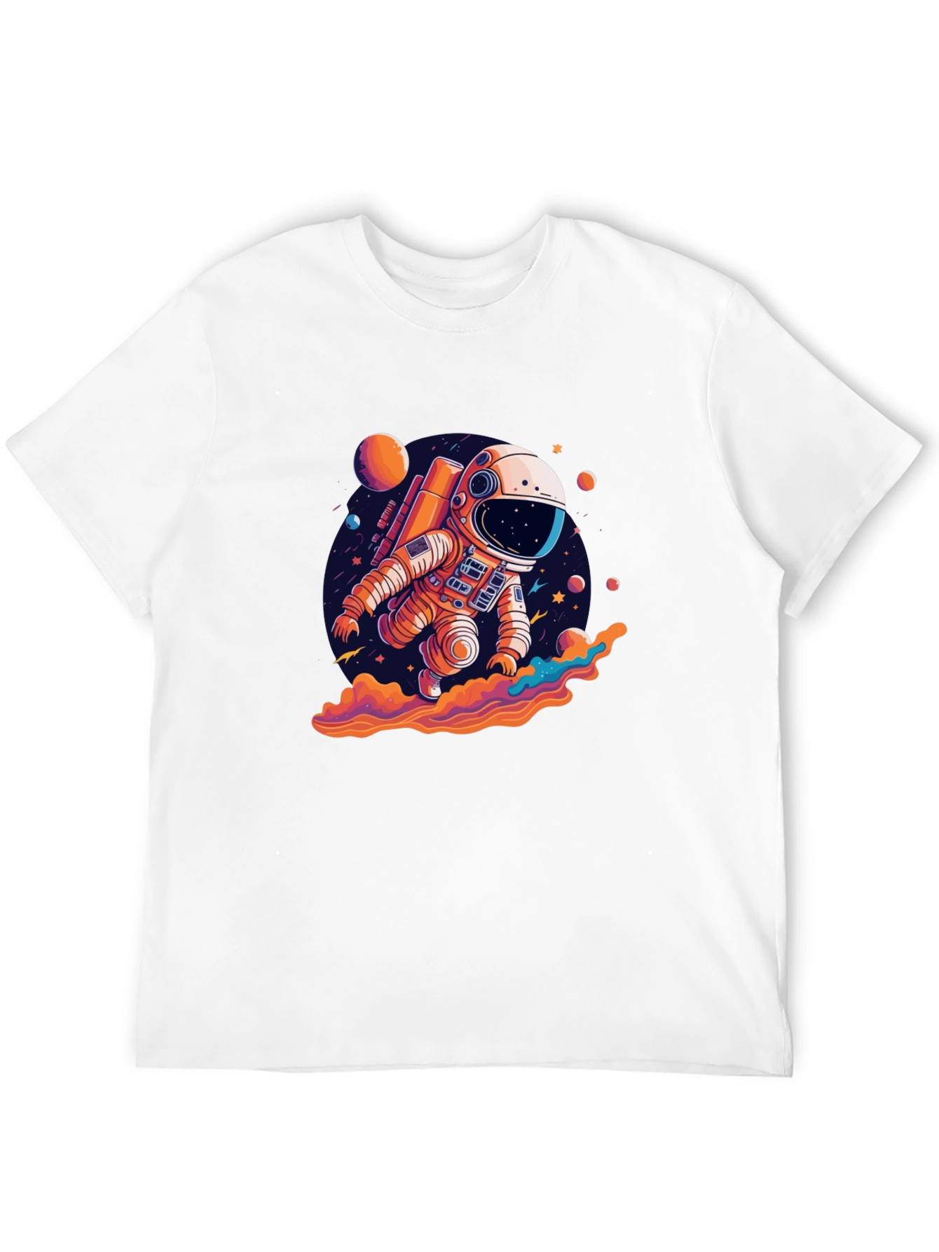 Astronaut in Space Black T-Shirt