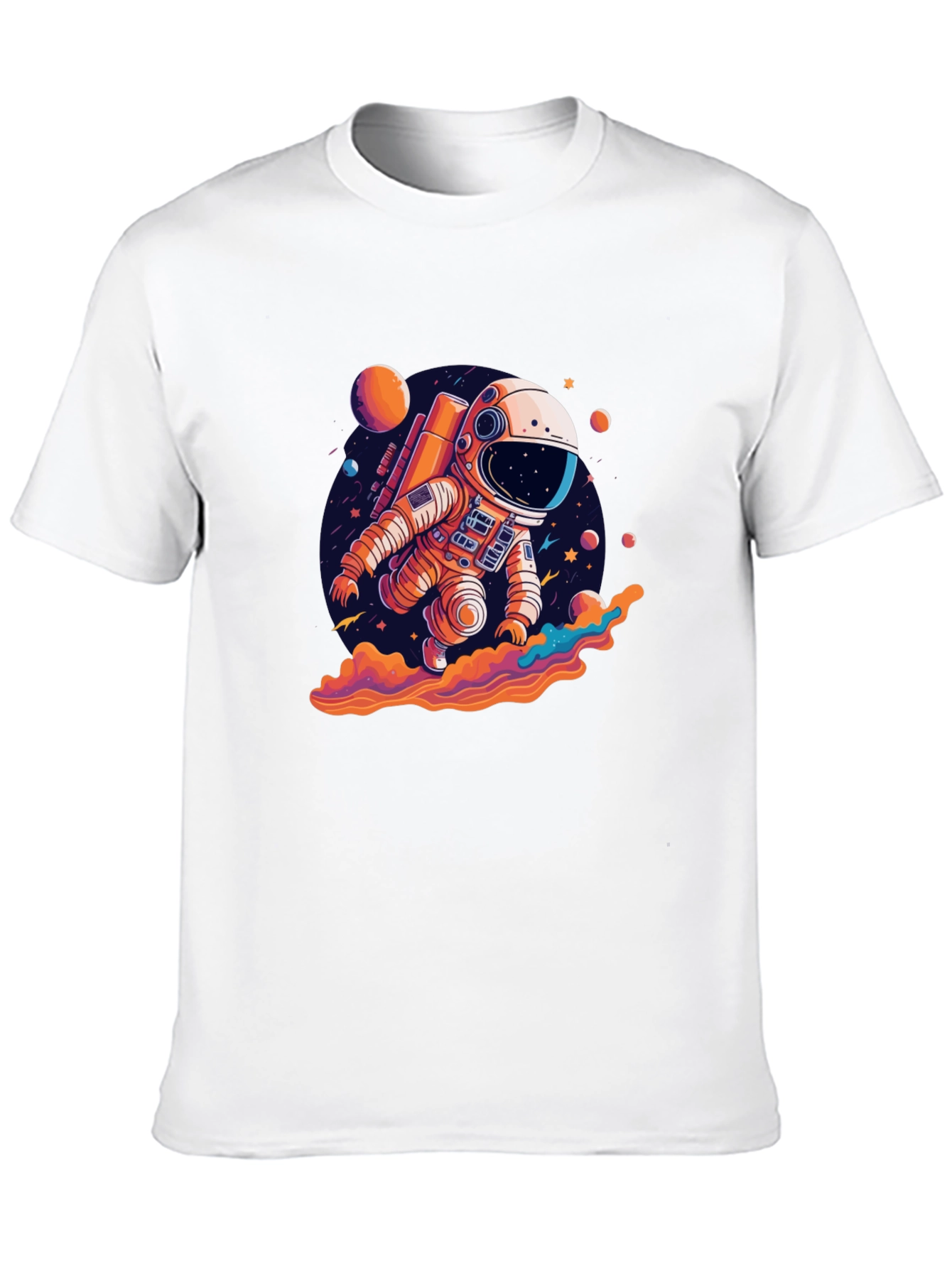 Astronaut in Space Black T-Shirt