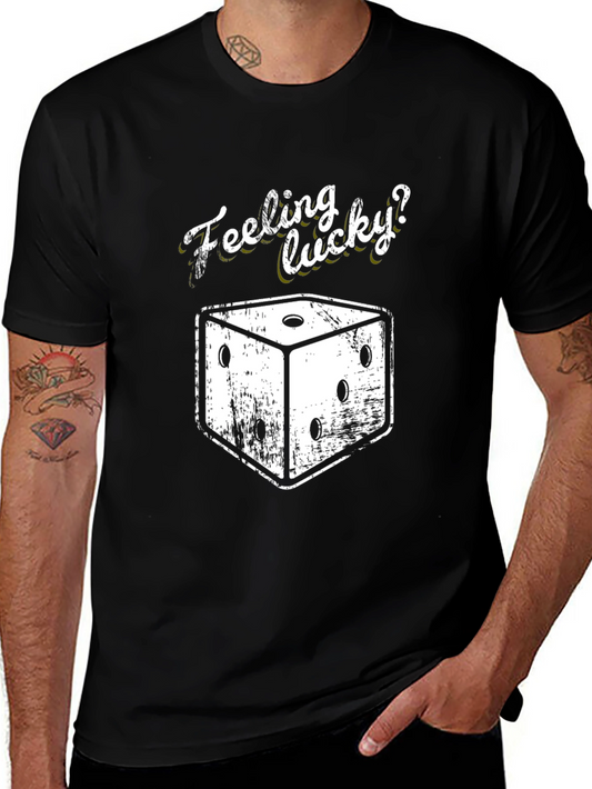 Feeling Lucky Dice Graphic T-Shirt - Black