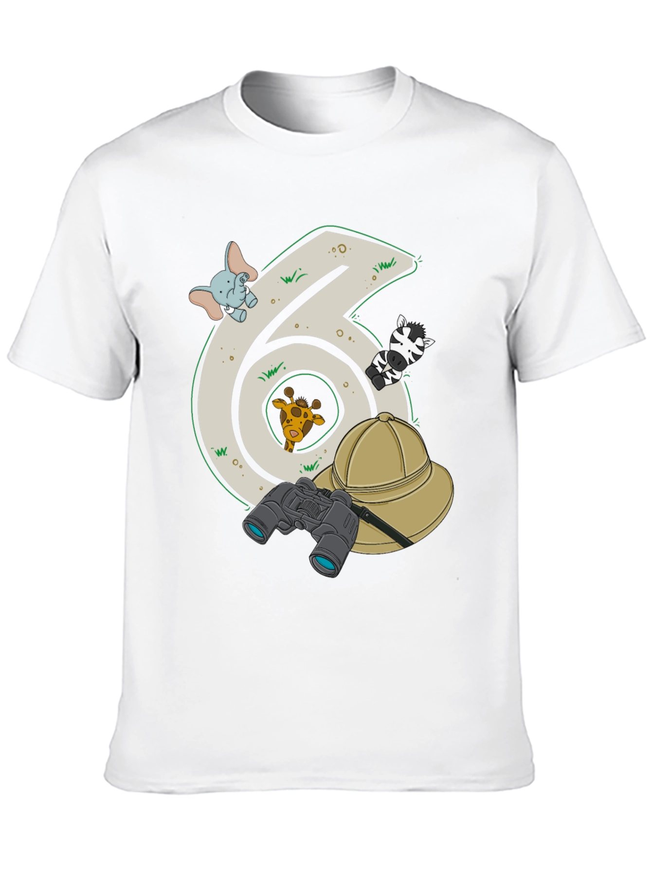 Safari Adventure Six Birthday T-Shirt