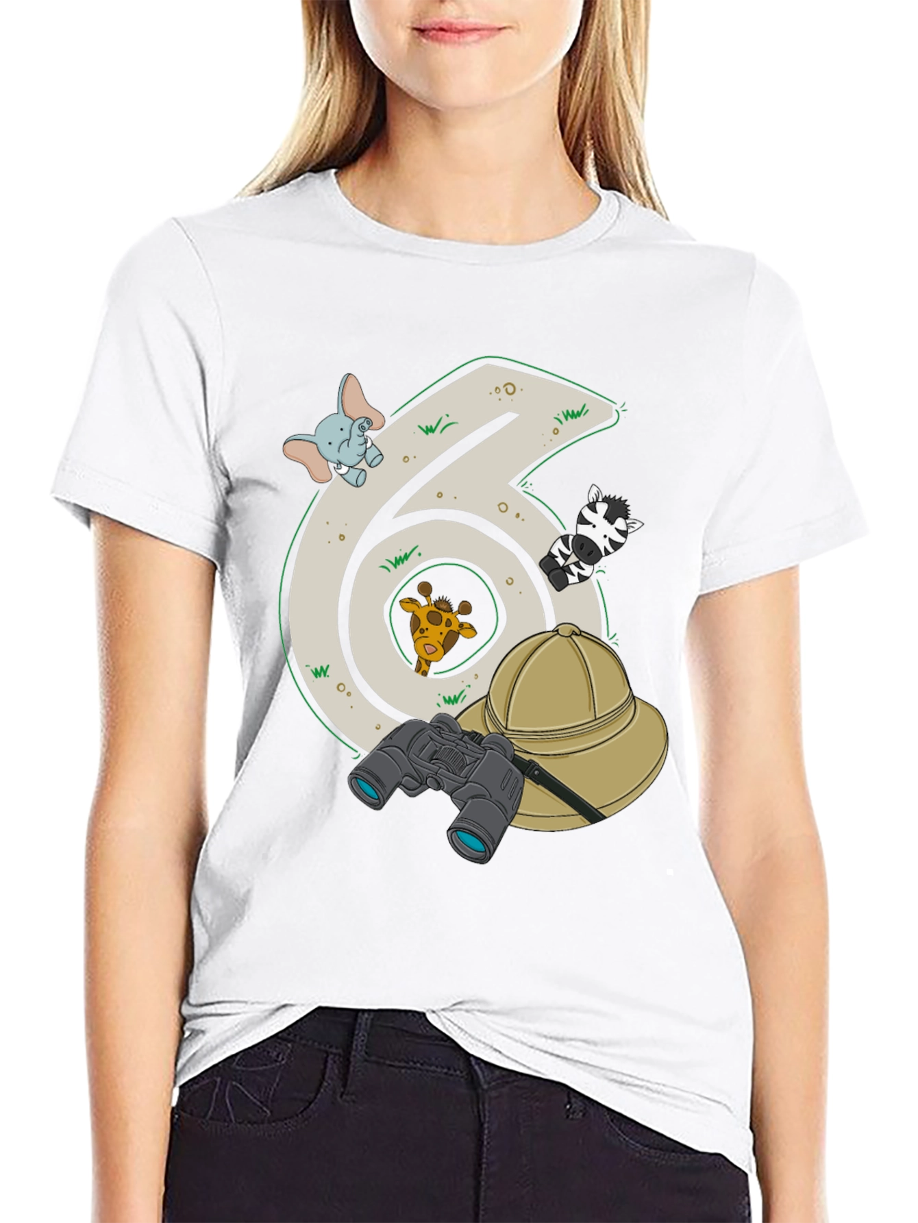 Safari Adventure Six Birthday T-Shirt
